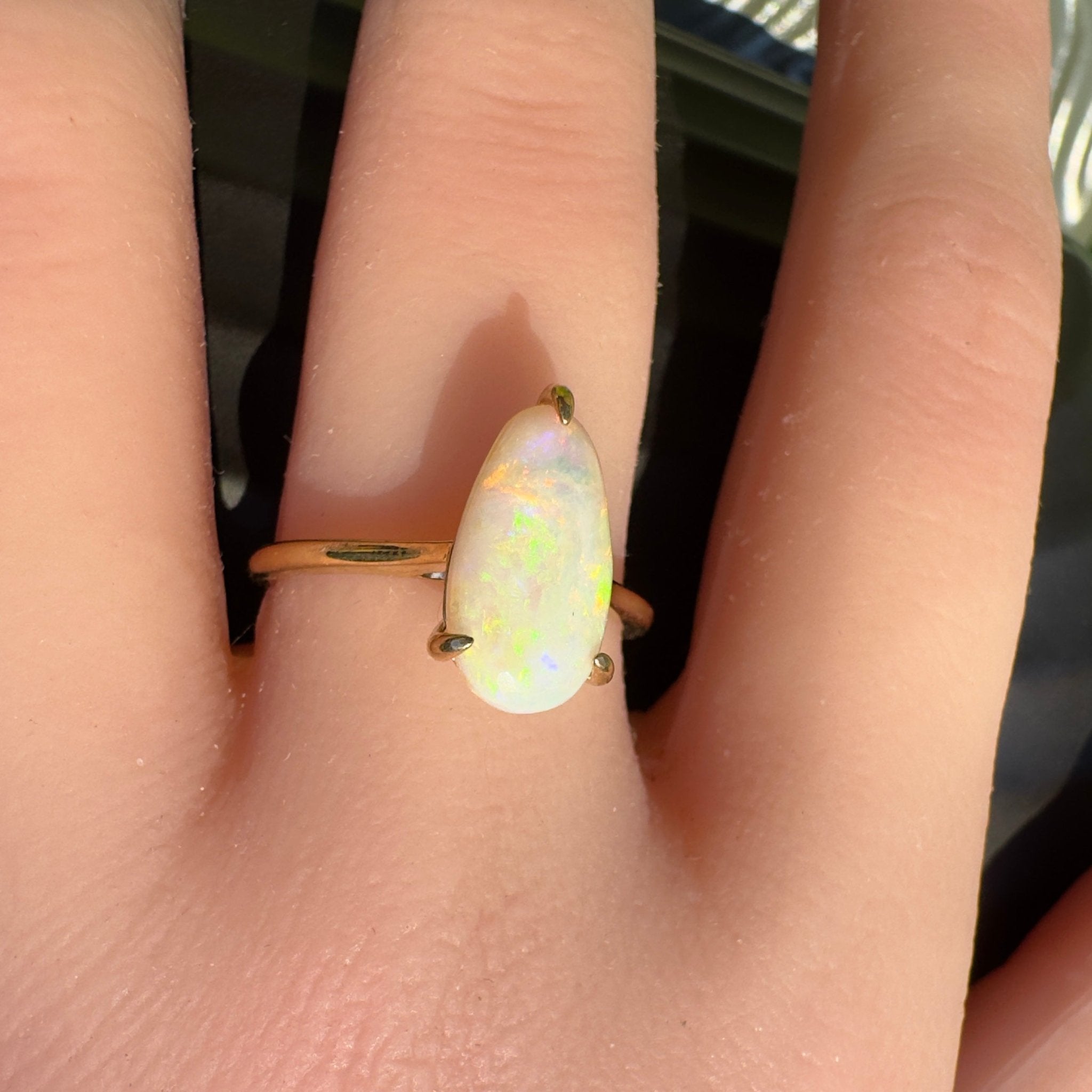 Coober’s Calling ~ 2ct Solid Coober Pedy Opal 9ct Yellow Gold Ring
