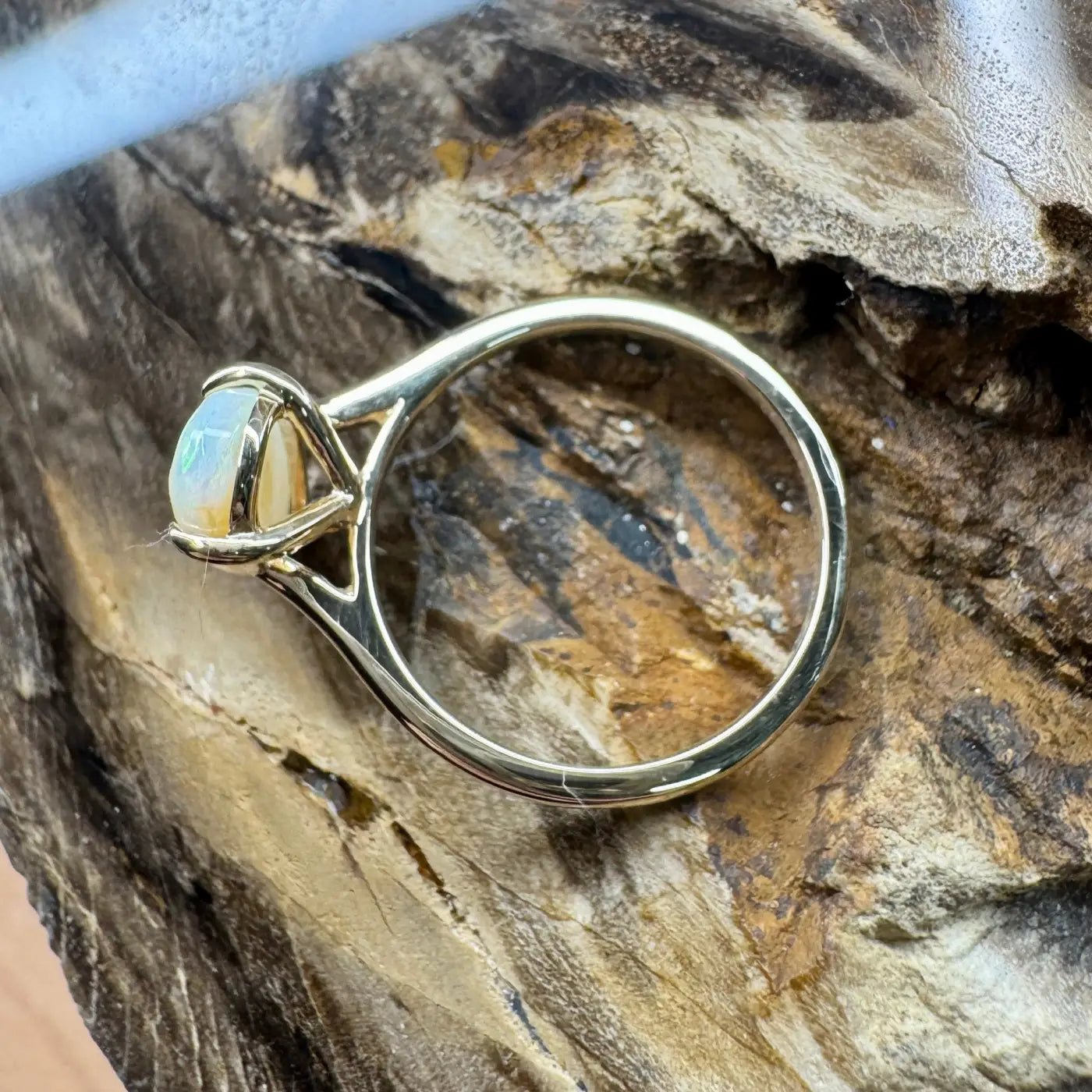 ‘Coober’s Calling' ~ Handcrafted 2ct Solid Coober Pedy Opal 9ct Yellow Gold Ring