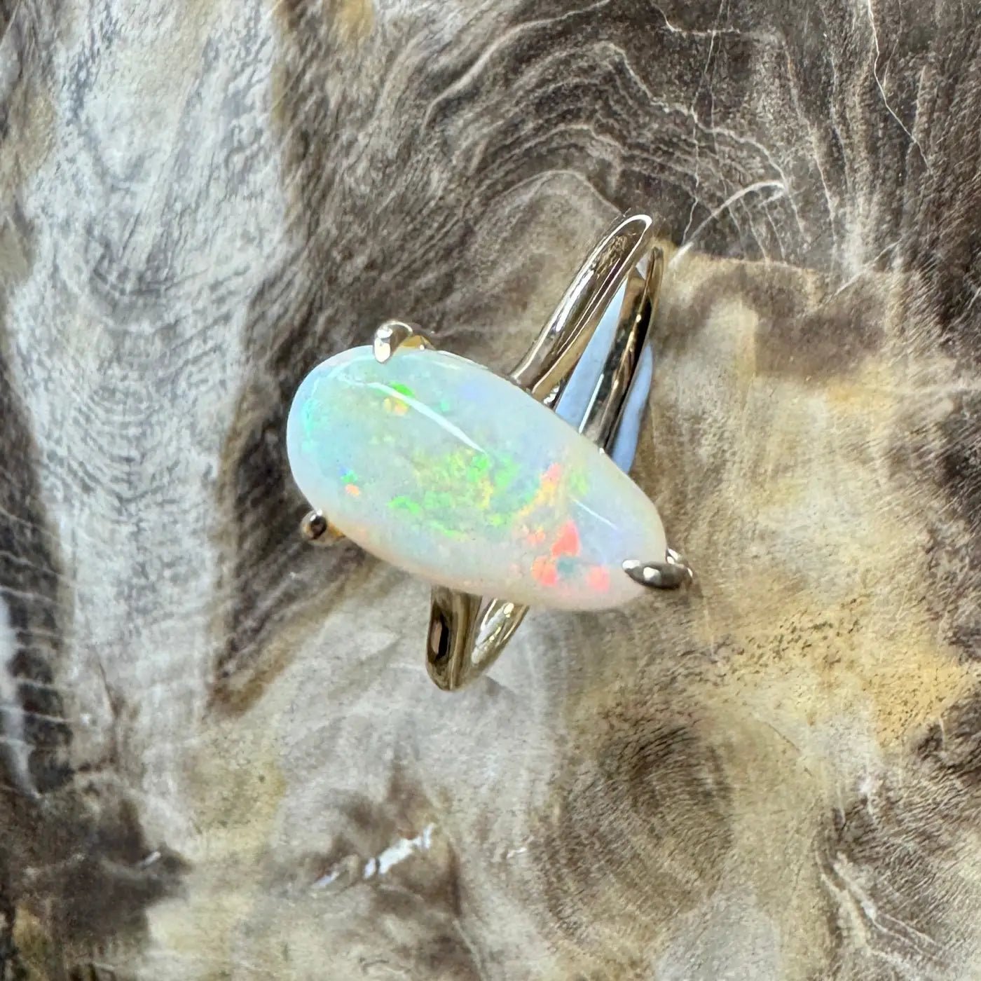 ‘Coober’s Calling' ~ Handcrafted 2ct Solid Coober Pedy Opal 9ct Yellow Gold Ring