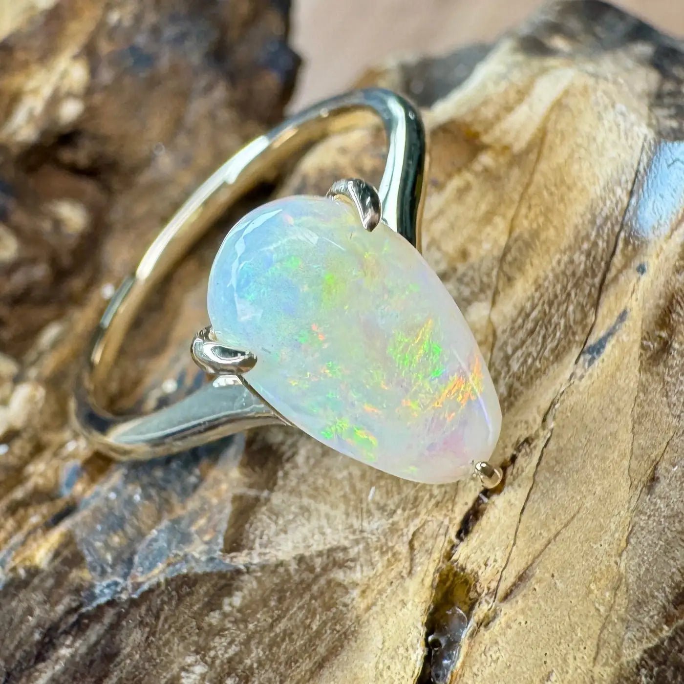 ‘Coober’s Calling' ~ Handcrafted 2ct Solid Coober Pedy Opal 9ct Yellow Gold Ring