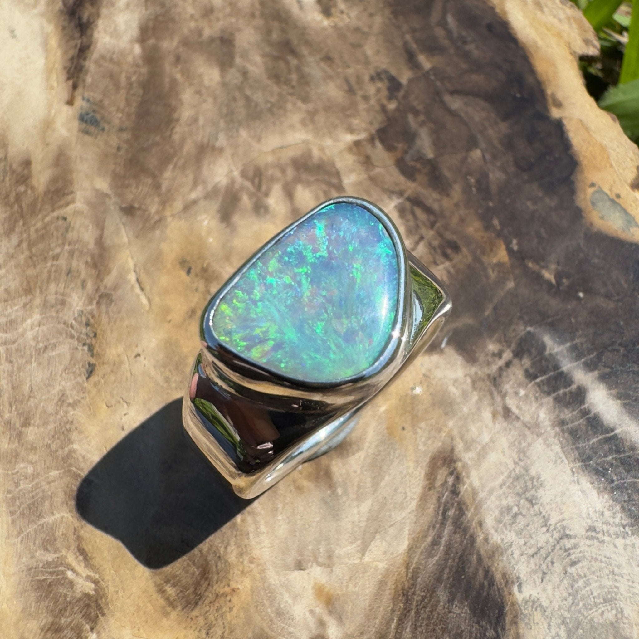 Cooloola Mist ~ 3.1ct Solid Lightning Ridge Opal 925 Silver Ring