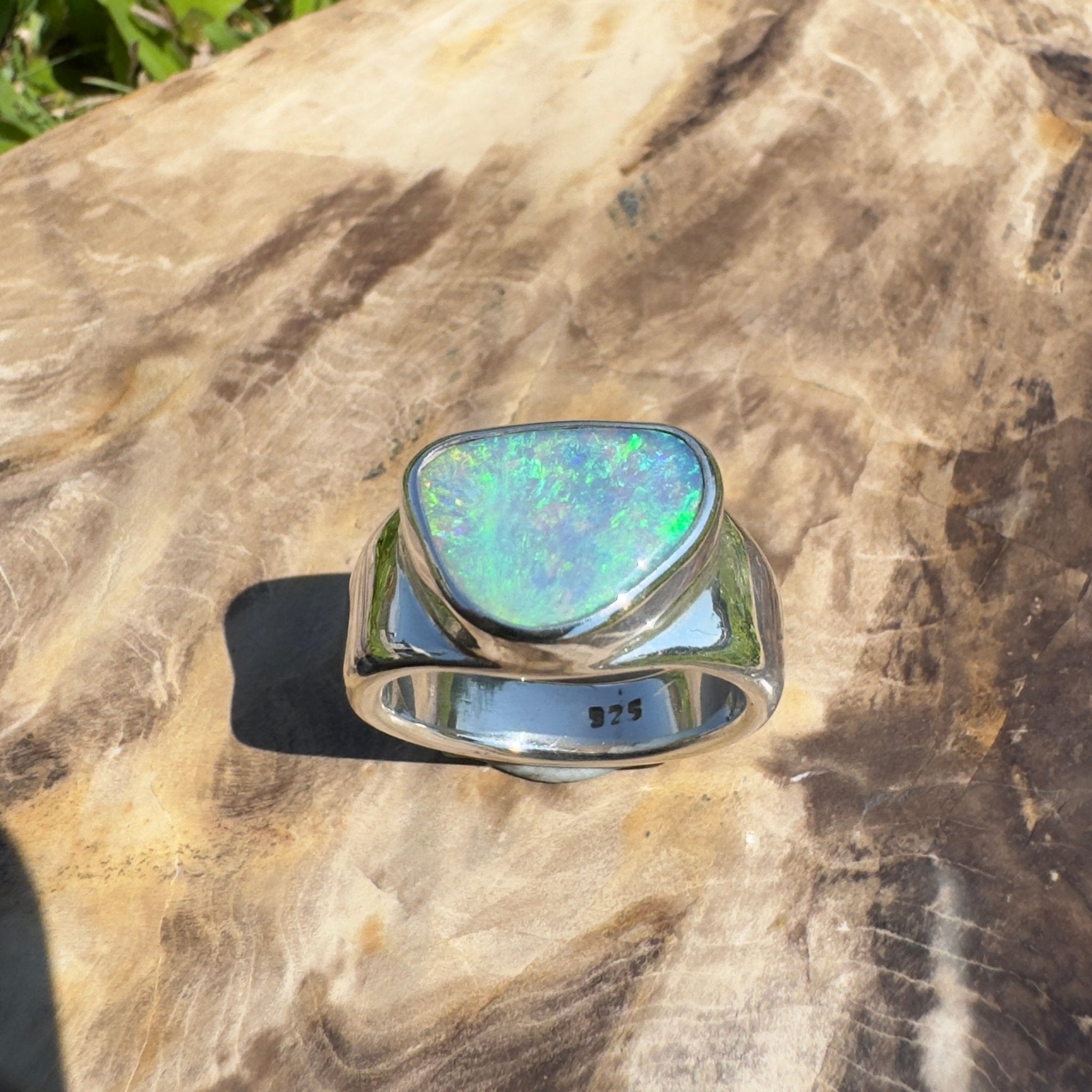 Cooloola Mist ~ 3.1ct Solid Lightning Ridge Opal 925 Silver Ring