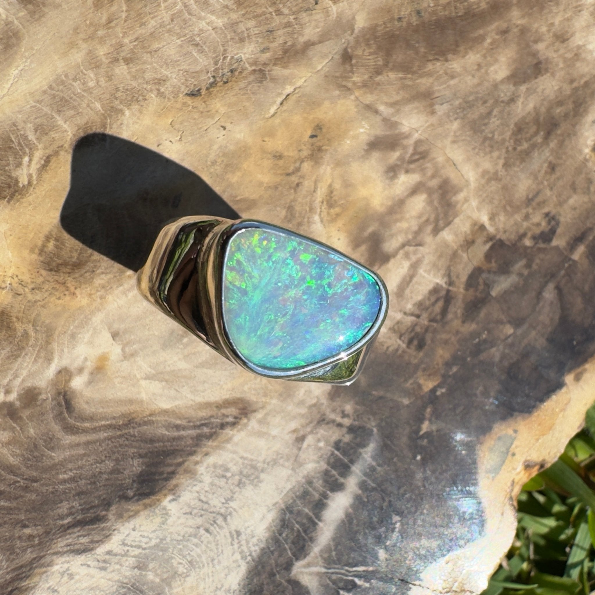 Cooloola Mist ~ 3.1ct Solid Lightning Ridge Opal 925 Silver Ring