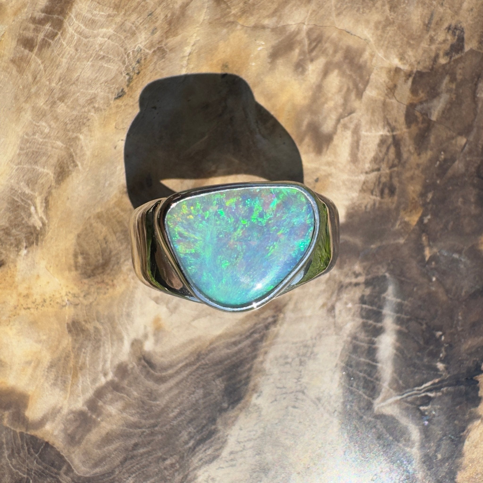 Cooloola Mist ~ 3.1ct Solid Lightning Ridge Opal 925 Silver Ring