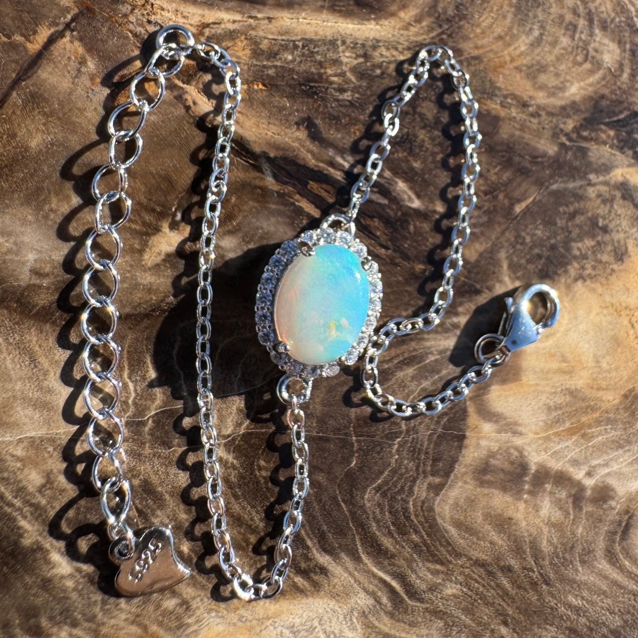 Coral Bay Grace - 1.1ct Lightning Ridge Opal 925 Silver Bracelet