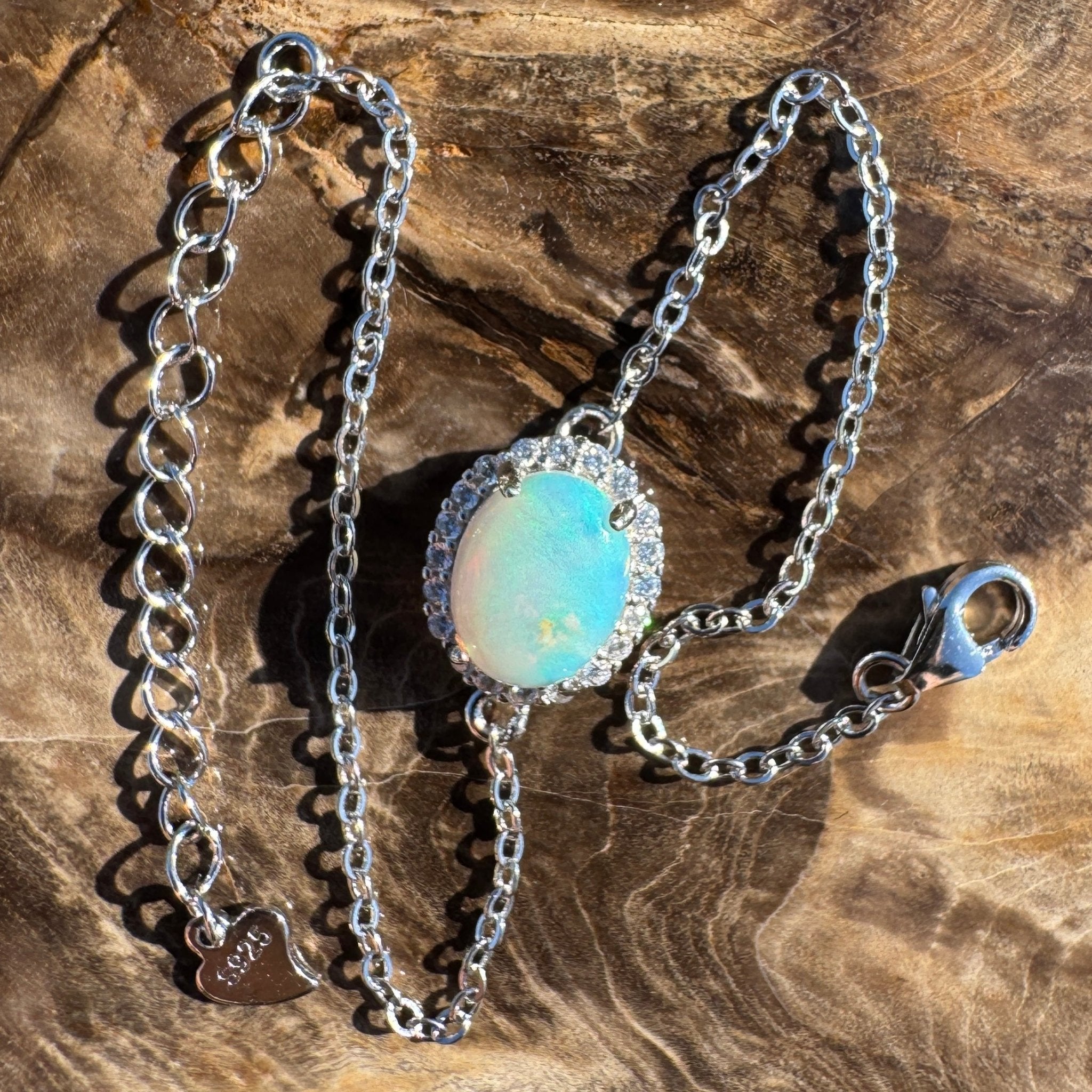 Coral Bay Grace - 1.1ct Lightning Ridge Opal 925 Silver Bracelet