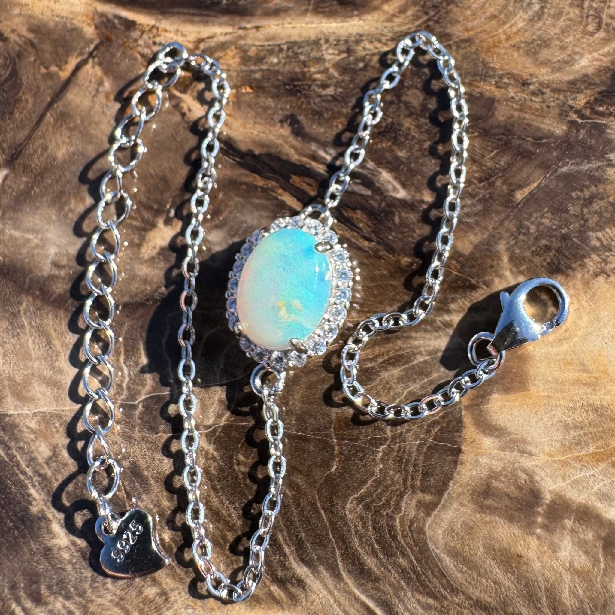 Coral Bay Grace - 1.1ct Lightning Ridge Opal 925 Silver Bracelet