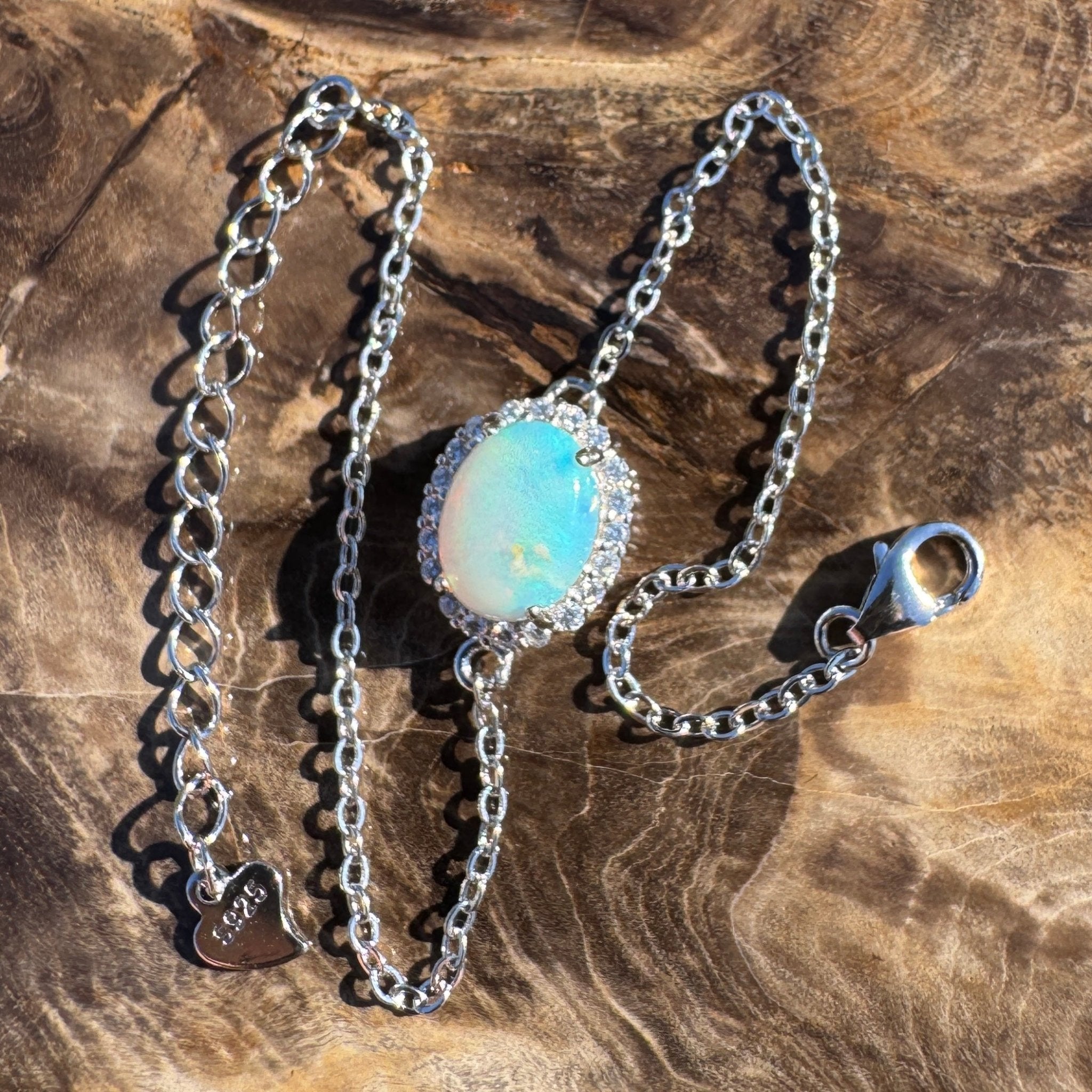 Coral Bay Grace - 1.1ct Lightning Ridge Opal 925 Silver Bracelet