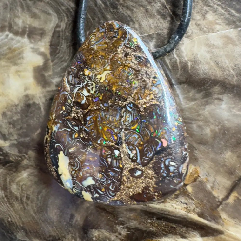 ‘Coral Coast Life' ~ Handcrafted 72ct Solid Queensland Koroit Opal Pendant Necklace