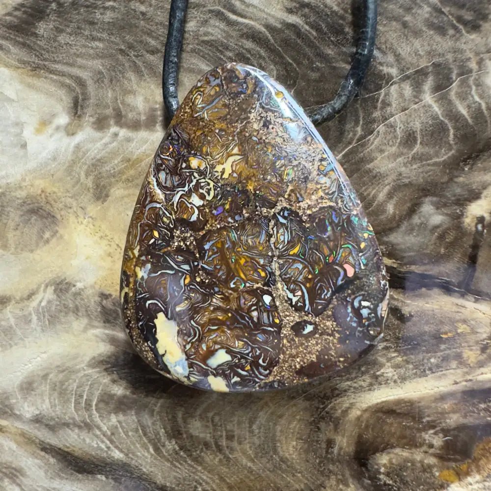 ‘Coral Coast Life' ~ Handcrafted 72ct Solid Queensland Koroit Opal Pendant Necklace