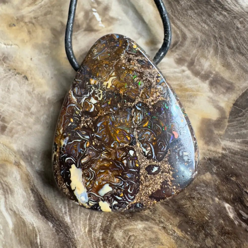 ‘Coral Coast Life' ~ Handcrafted 72ct Solid Queensland Koroit Opal Pendant Necklace