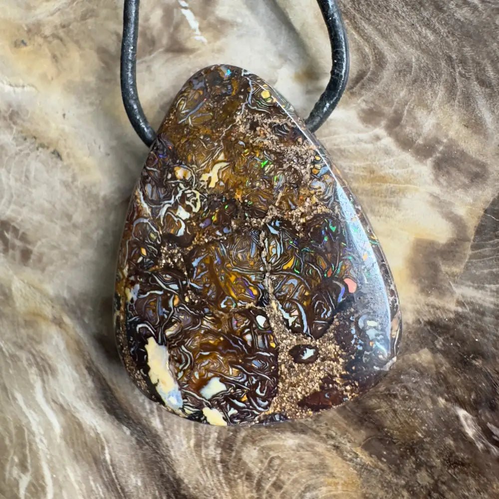 ‘Coral Coast Life' ~ Handcrafted 72ct Solid Queensland Koroit Opal Pendant Necklace