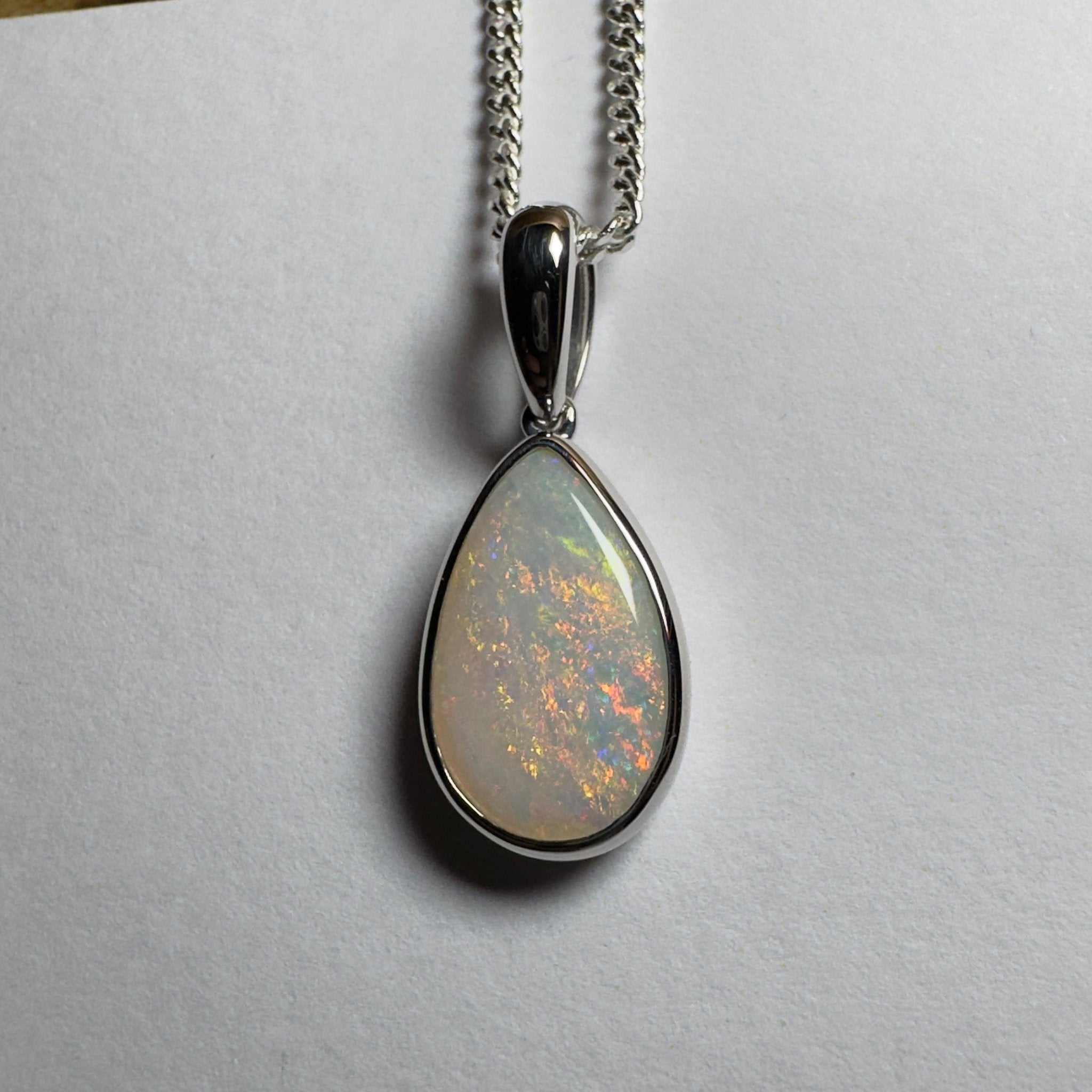 Cradle Mountain Crystal ~ 3ct Coober Pedy Opal 925 Silver Pendant