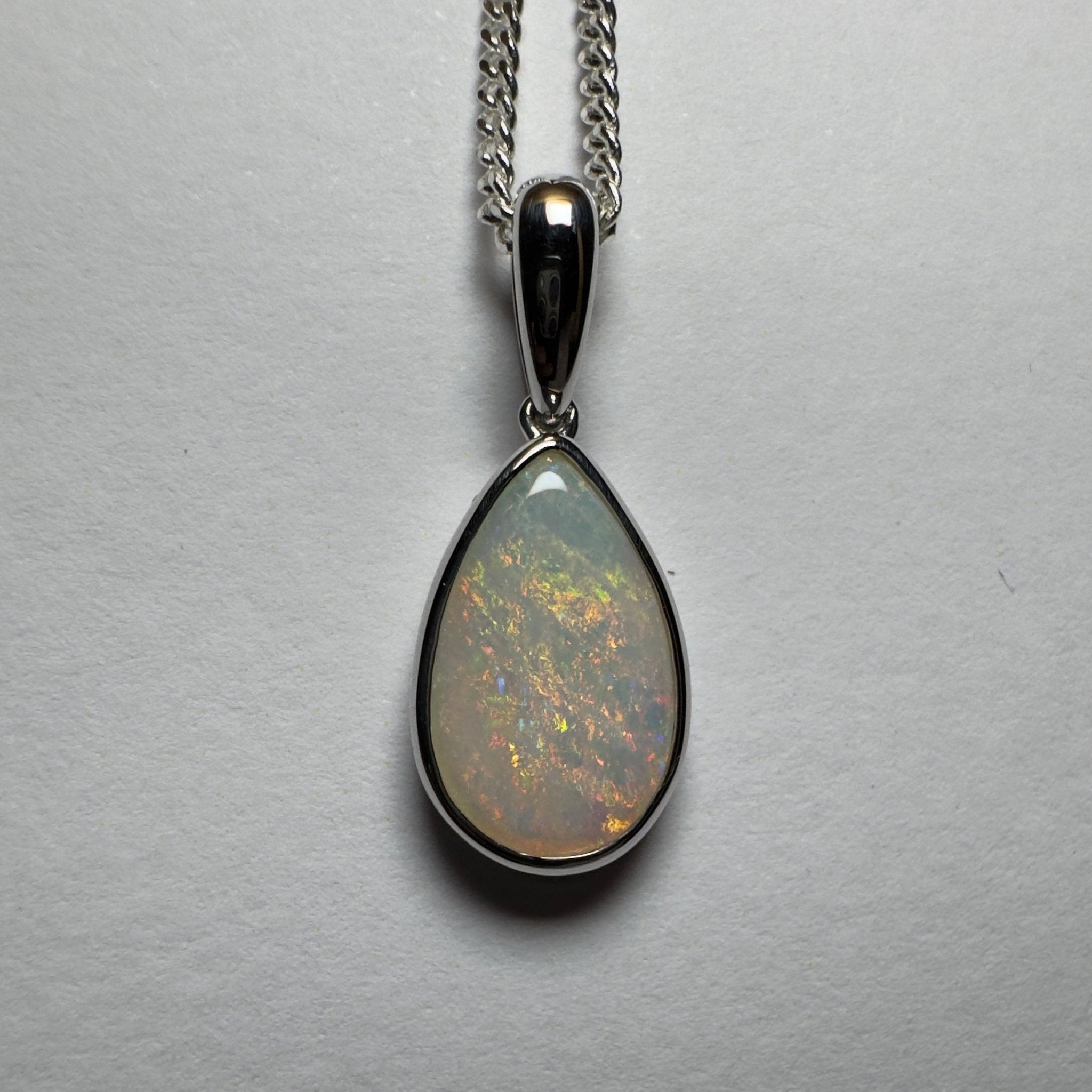 Cradle Mountain Crystal ~ 3ct Coober Pedy Opal 925 Silver Pendant