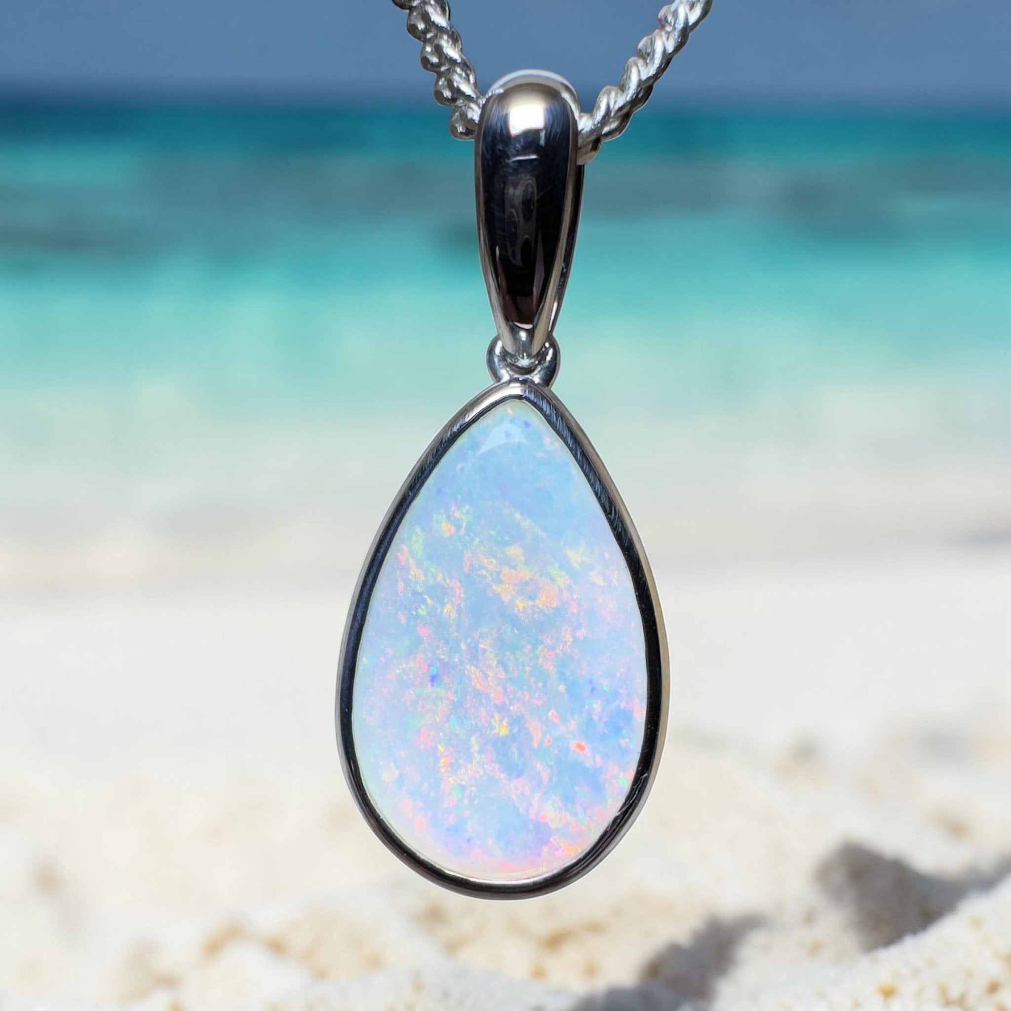 Cradle Mountain Crystal ~ 3ct Coober Pedy Opal 925 Silver Pendant