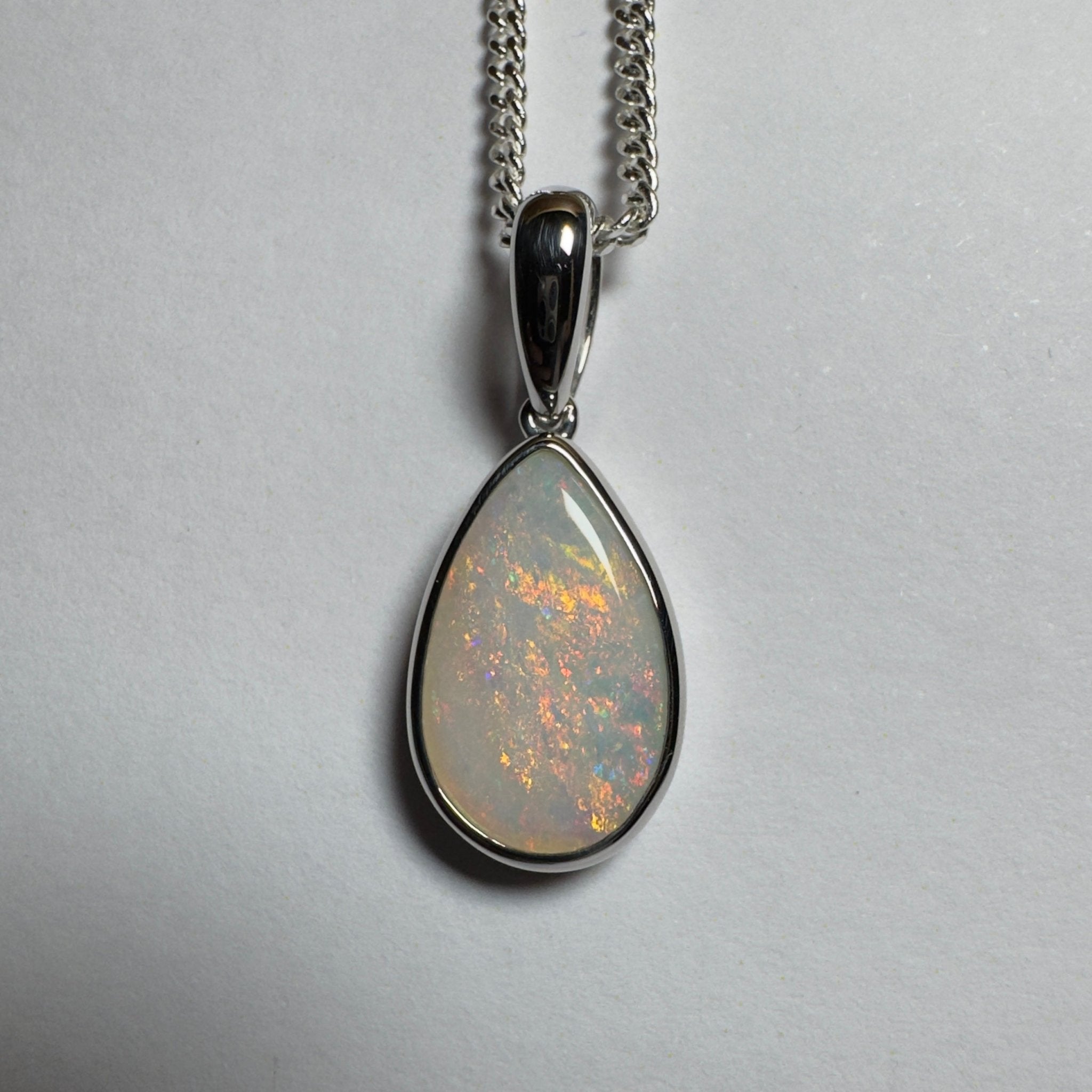 Cradle Mountain Crystal ~ 3ct Coober Pedy Opal 925 Silver Pendant