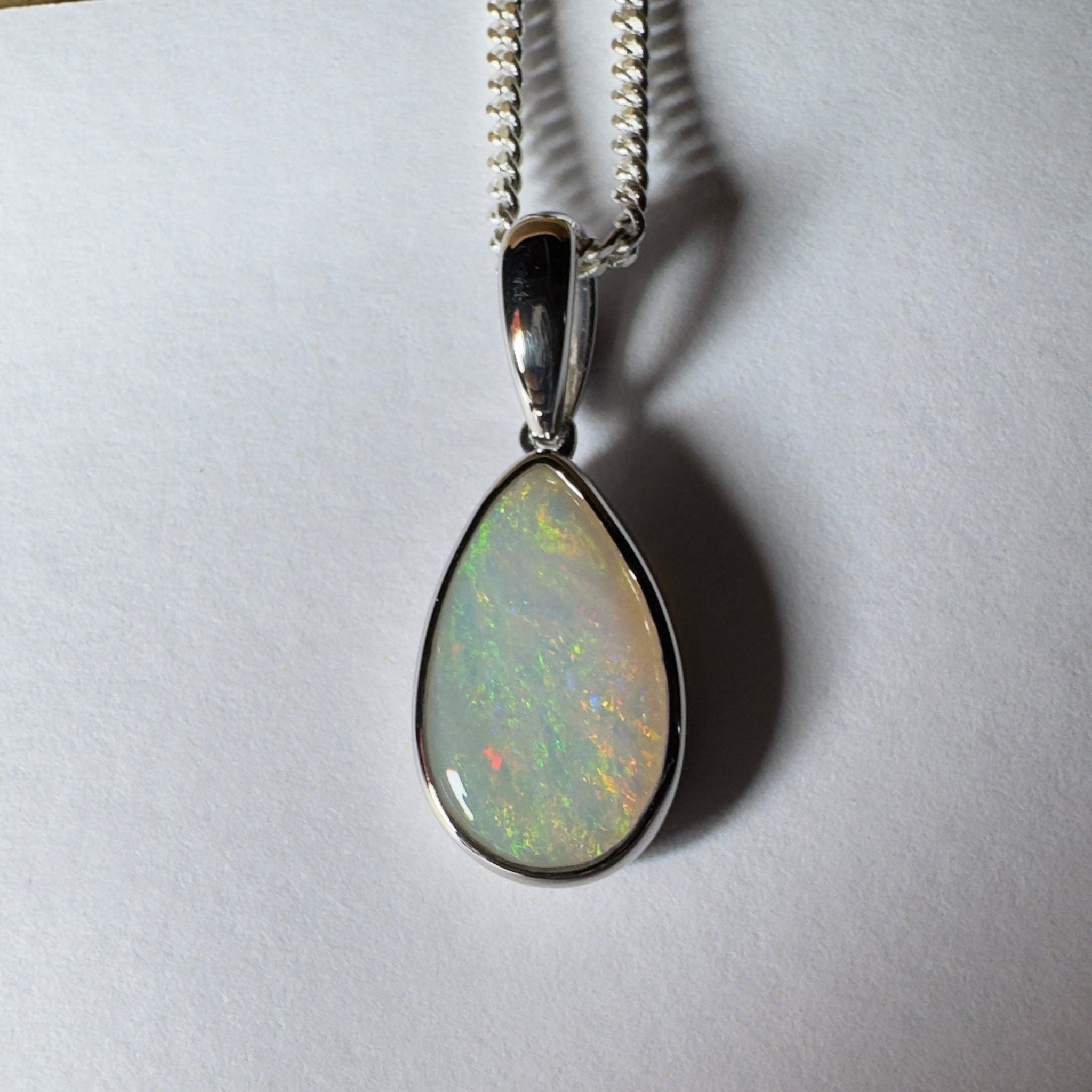 Cradle Mountain Crystal ~ 3ct Coober Pedy Opal 925 Silver Pendant