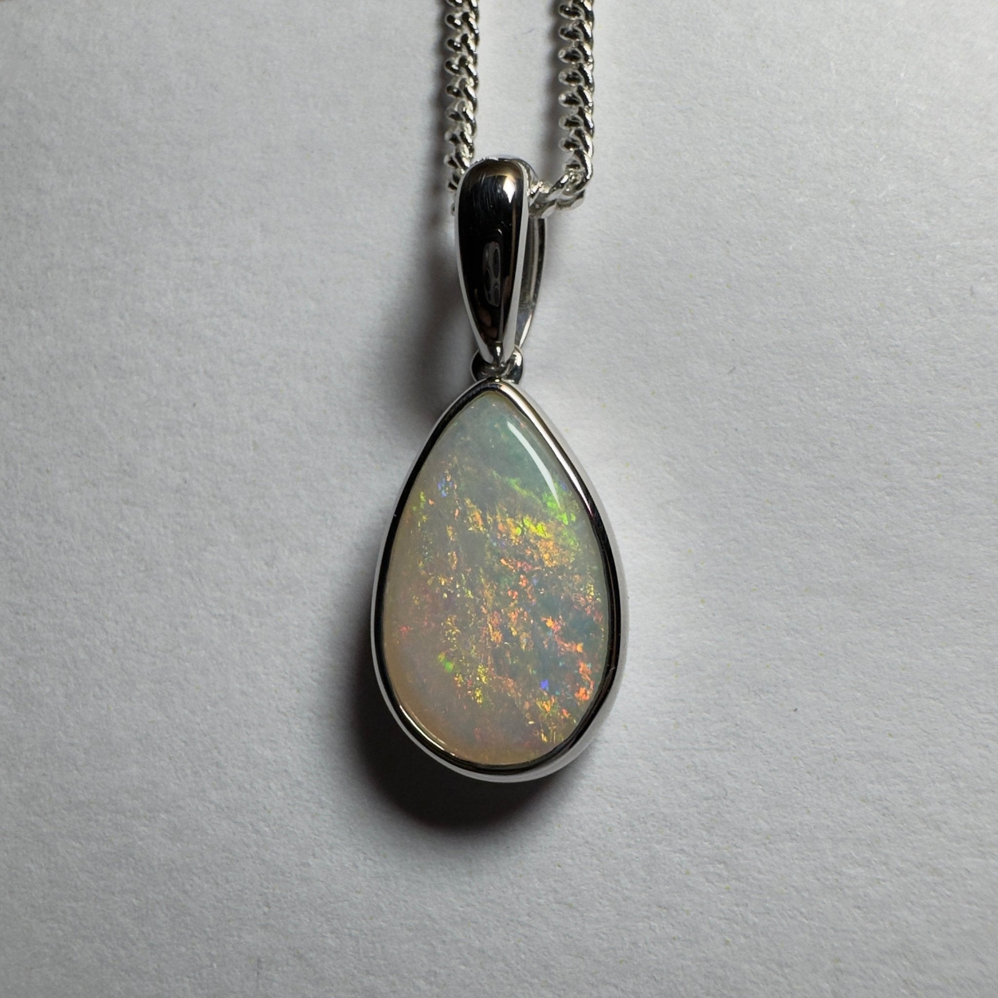 Cradle Mountain Crystal ~ 3ct Coober Pedy Opal 925 Silver Pendant