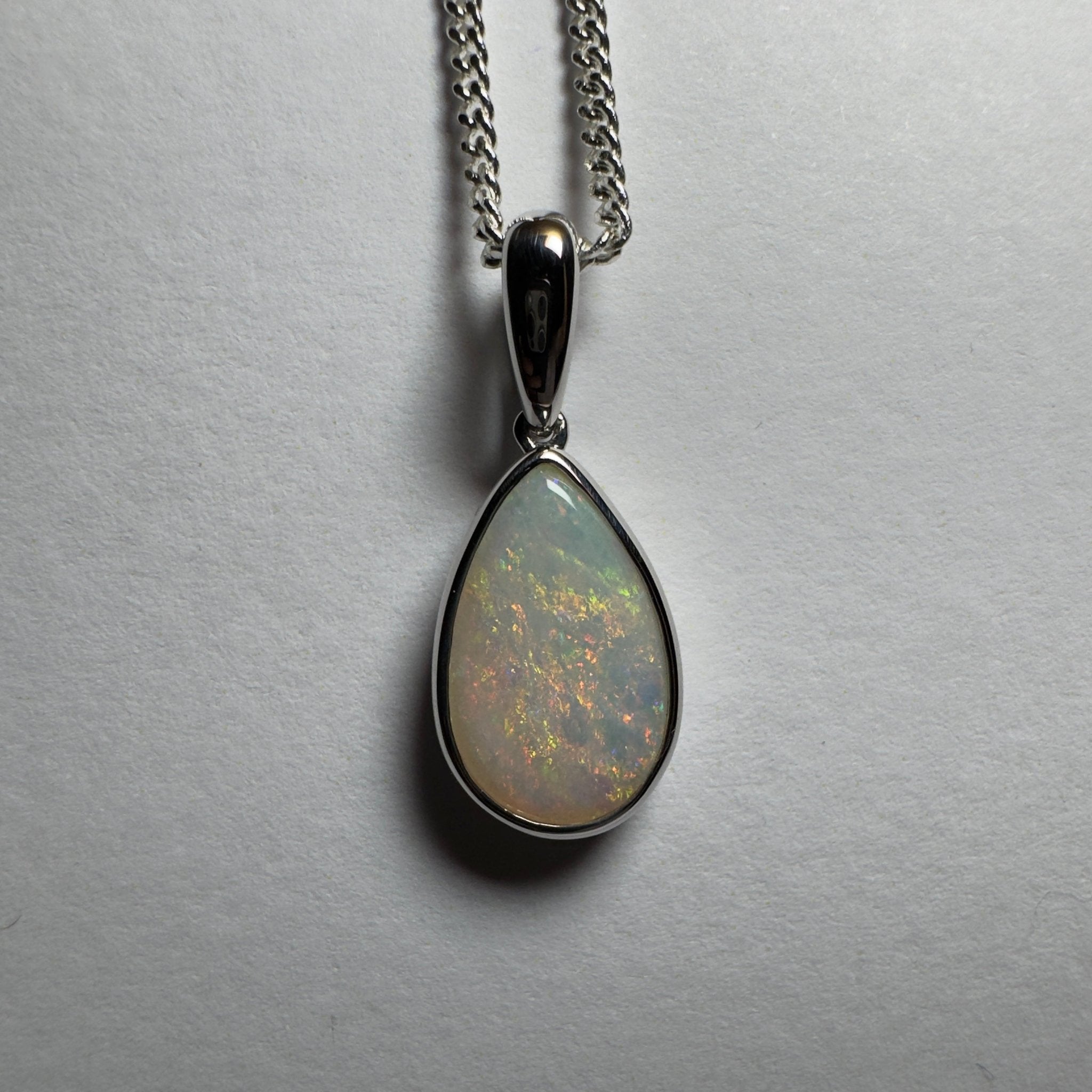 Cradle Mountain Crystal ~ 3ct Coober Pedy Opal 925 Silver Pendant