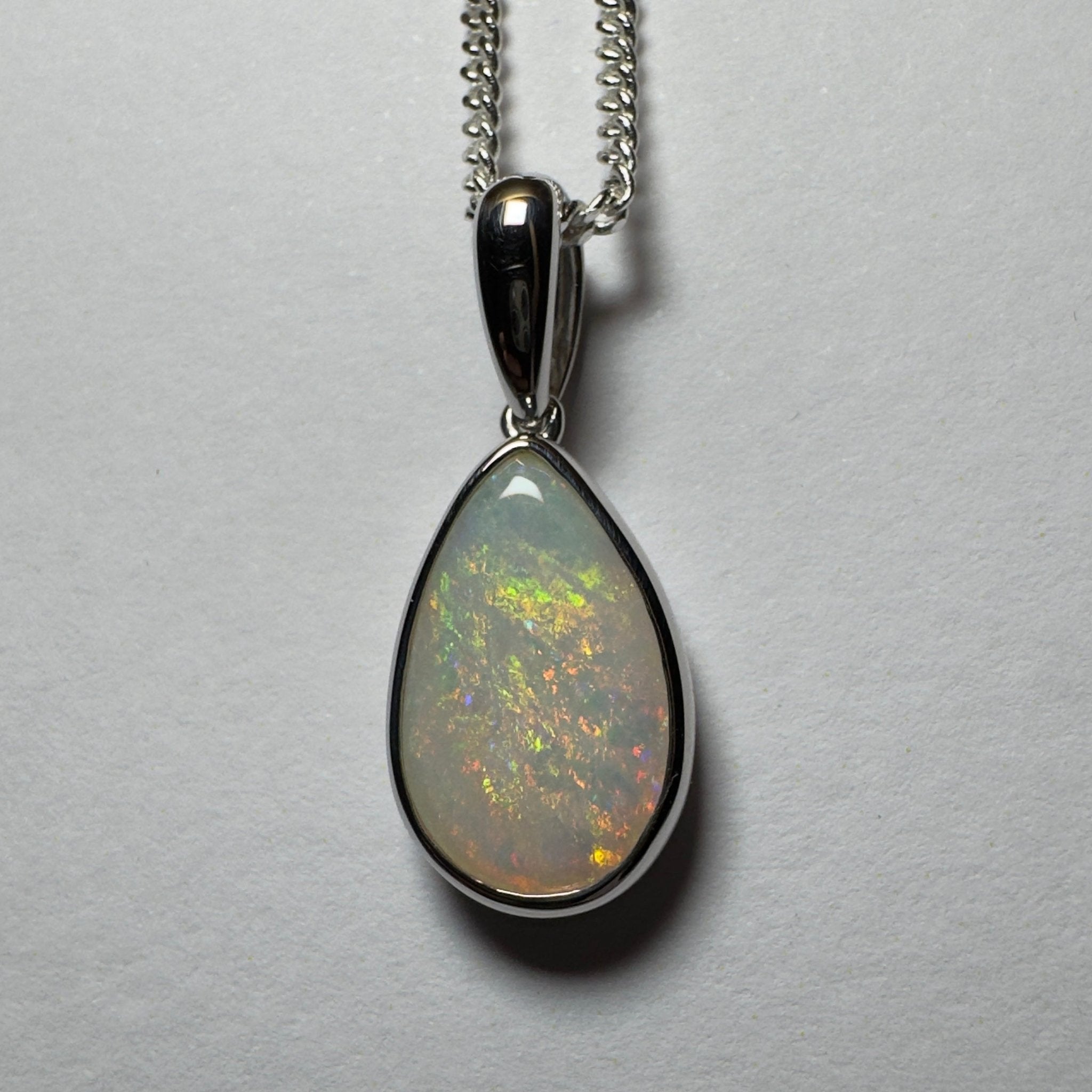 Cradle Mountain Crystal ~ 3ct Coober Pedy Opal 925 Silver Pendant