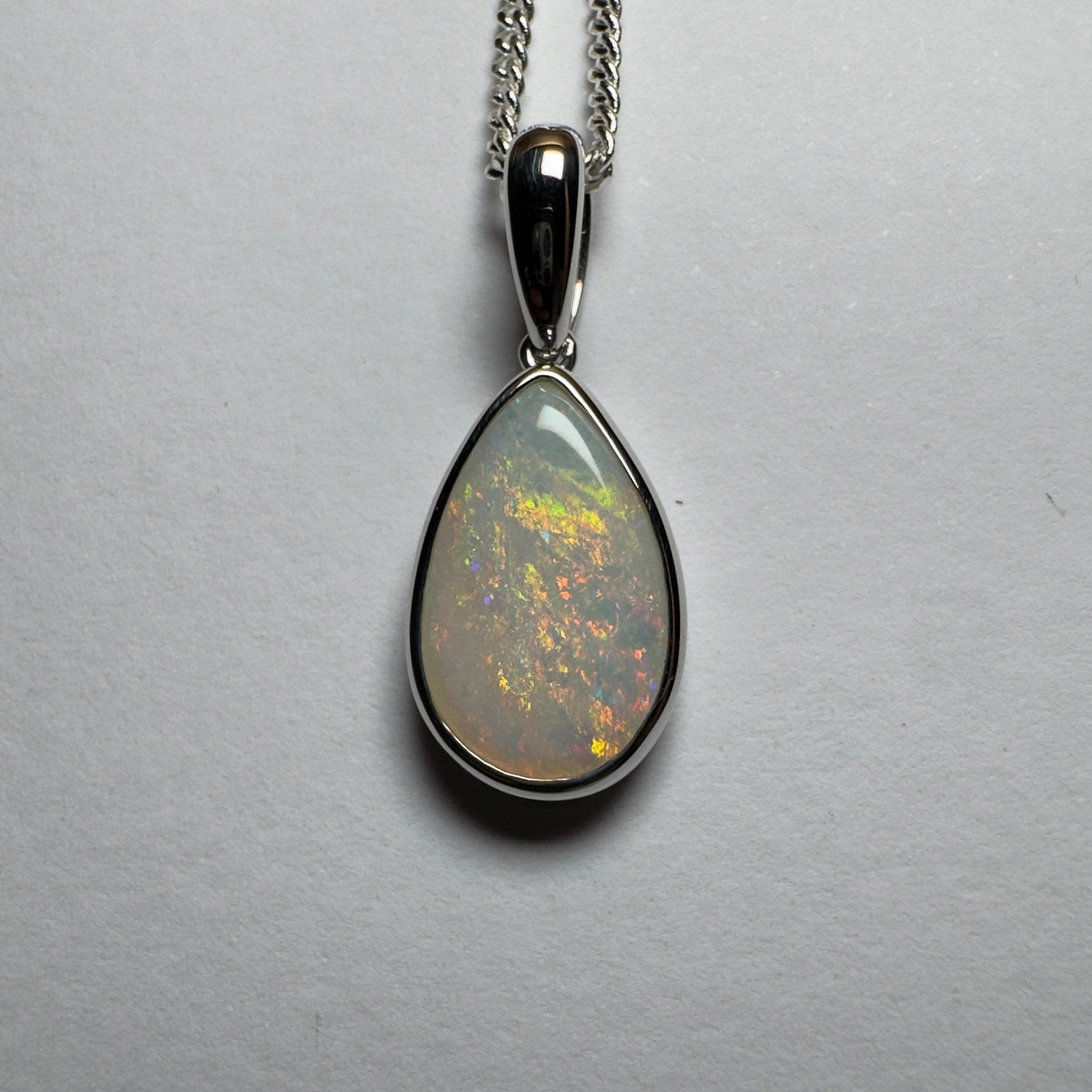 Cradle Mountain Crystal ~ 3ct Coober Pedy Opal 925 Silver Pendant