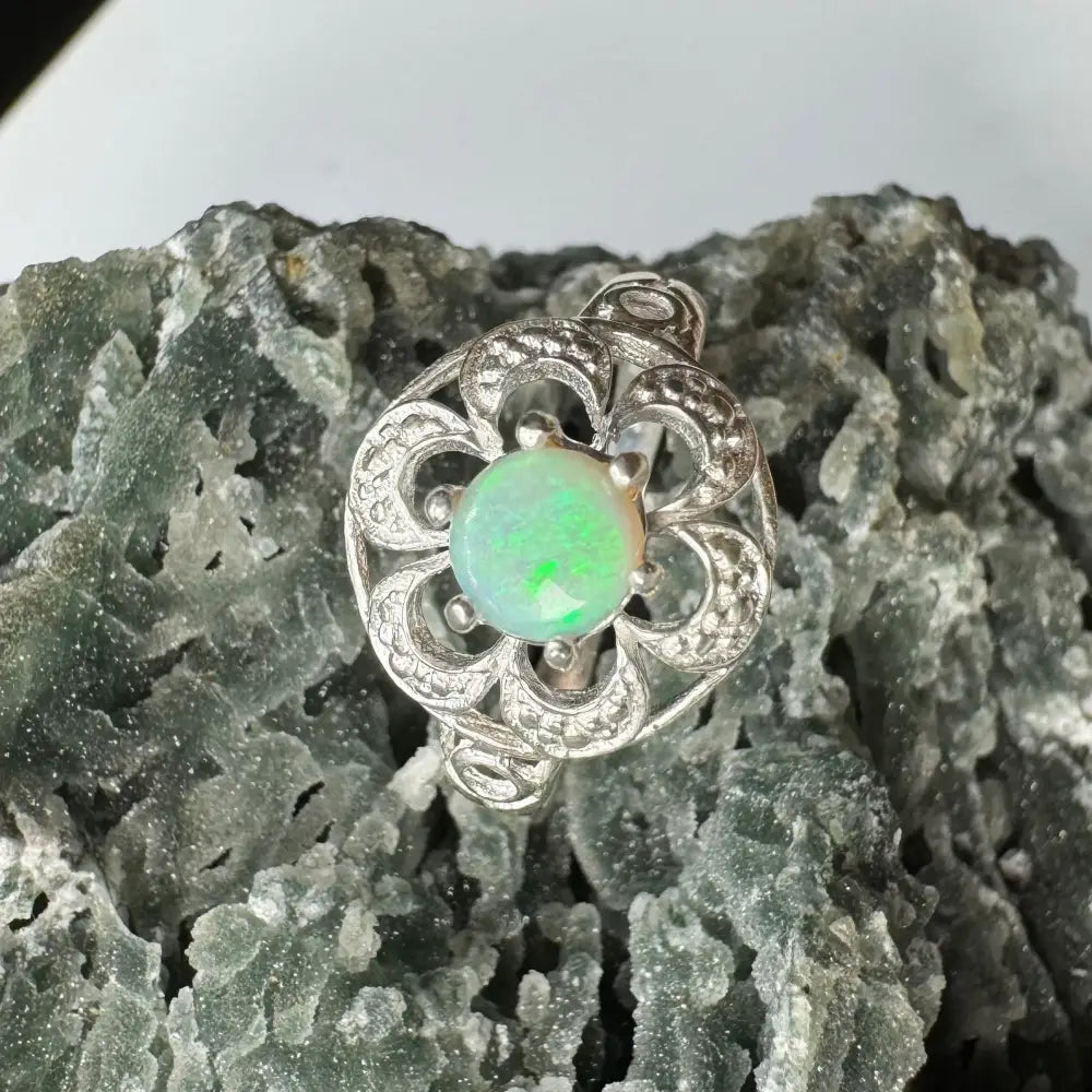 Silver opal pendant from Daintree Jewel featuring a handcrafted 0.7ct Lightning Ridge Opal