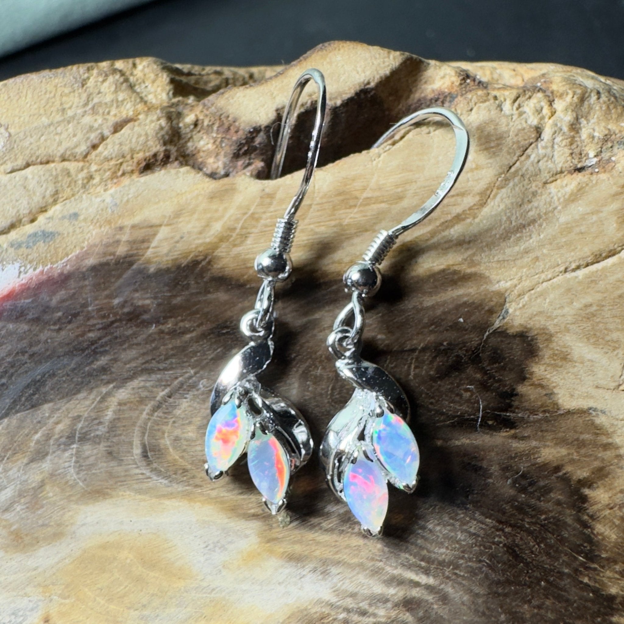 Desert Bloom Drops - 0.8ct Coober Pedy Opal 925 Silver Earrings