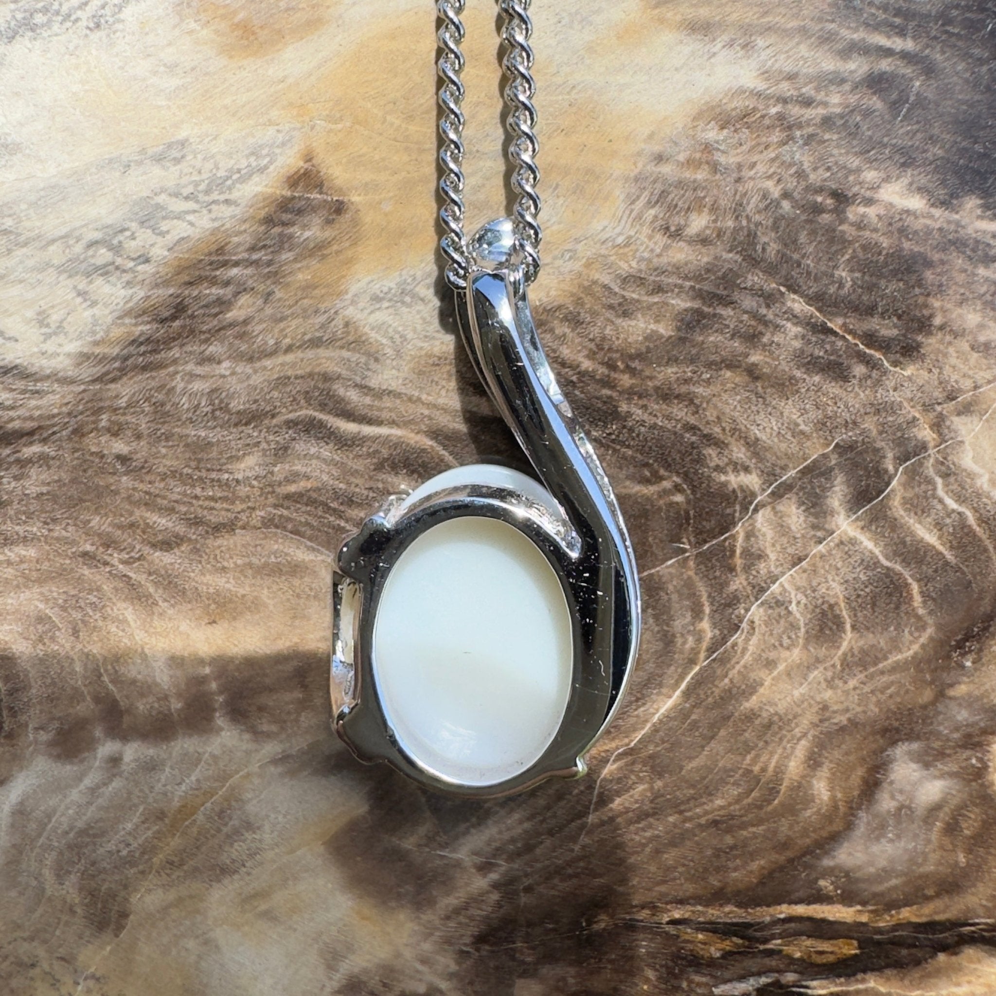 Desert Pearl ~ 3ct Coober Pedy Opal 925 Silver Pendant
