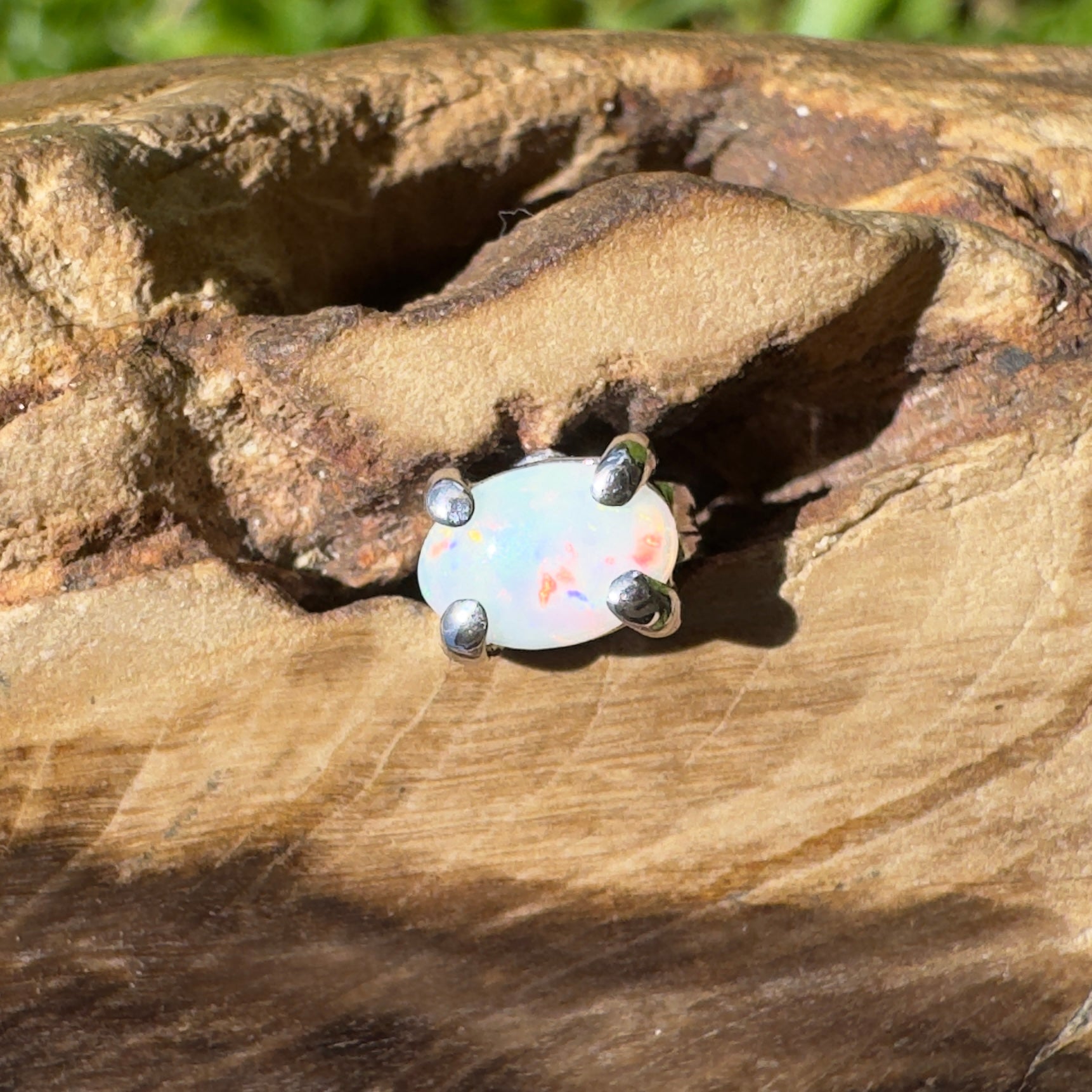 Desert Petal ~ 0.3ct Coober Pedy Opal 925 Silver Single Earring