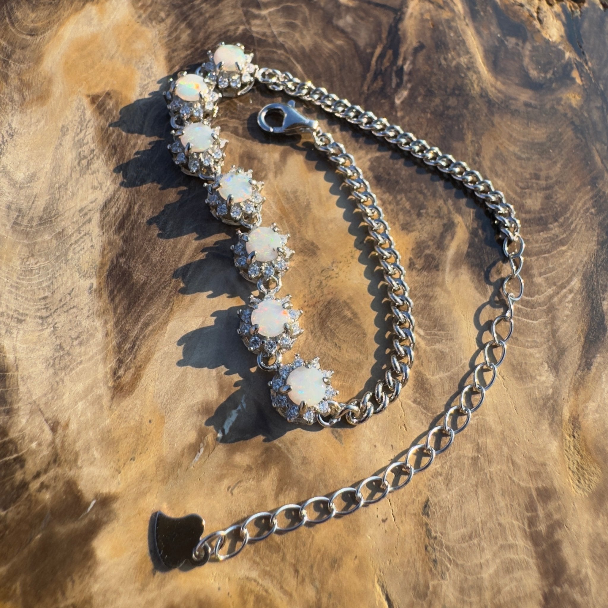 Desert Radiance ~ Handcrafted 2ct Coober Pedy Opal Bracelet – Silver Radiance.