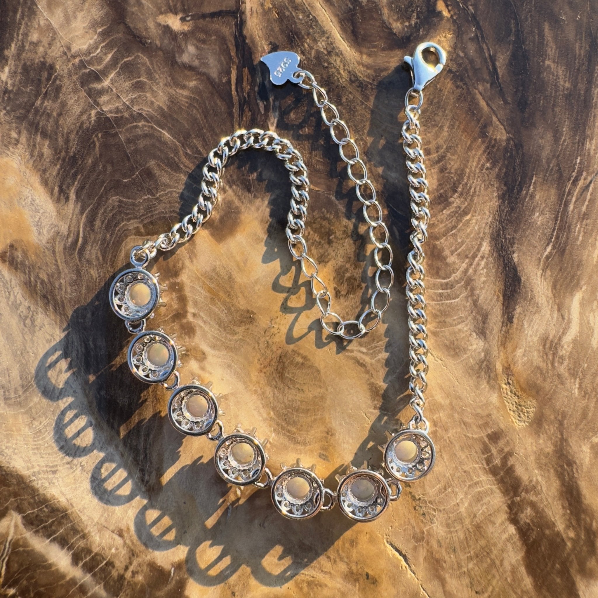 Desert Radiance ~ Handcrafted 2ct Coober Pedy Opal Bracelet – Silver Radiance.