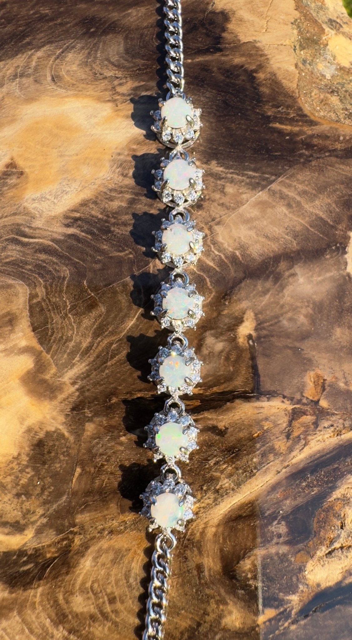 Desert Radiance ~ Handcrafted 2ct Coober Pedy Opal Bracelet – Silver Radiance.