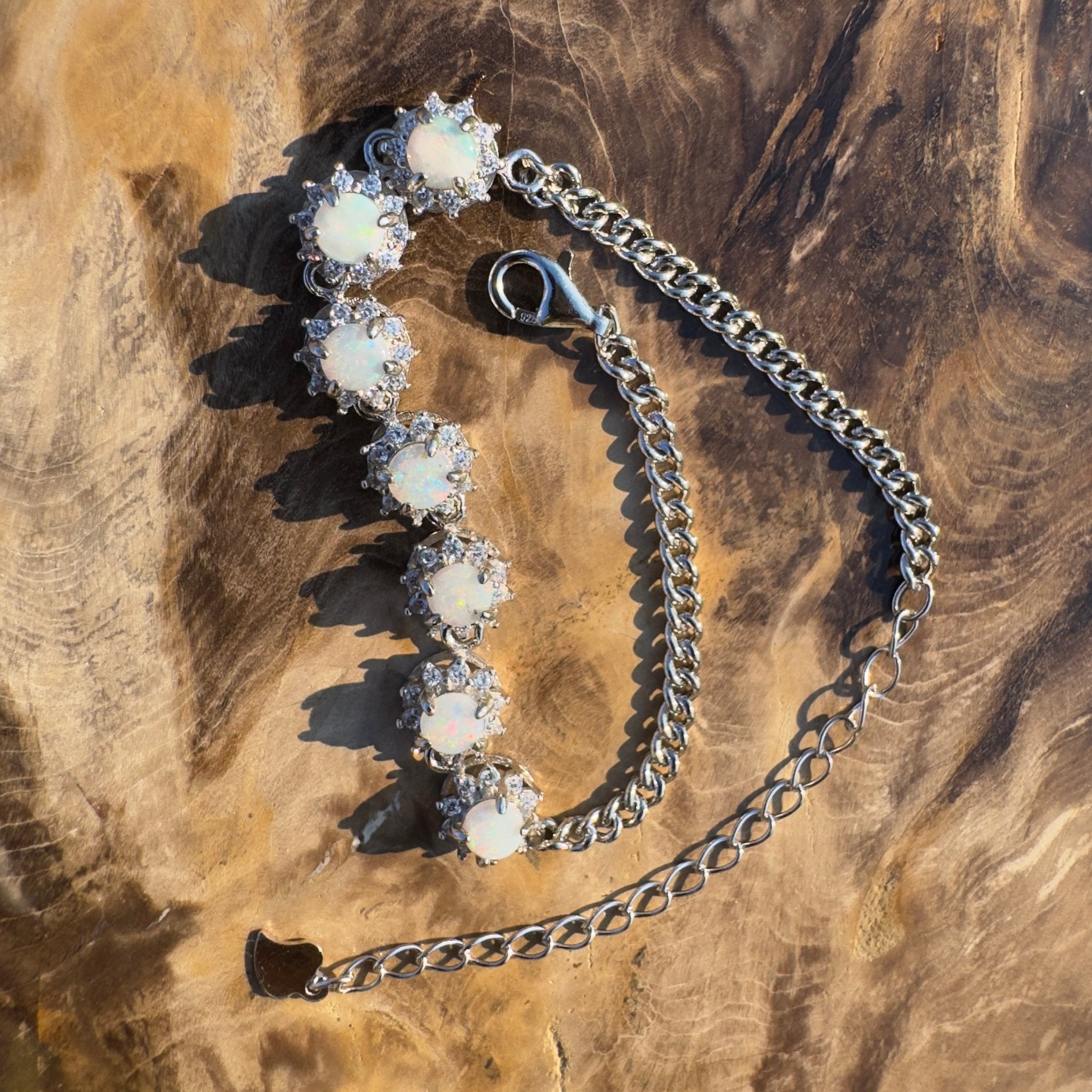 Desert Radiance ~ Handcrafted 2ct Coober Pedy Opal Bracelet – Silver Radiance.