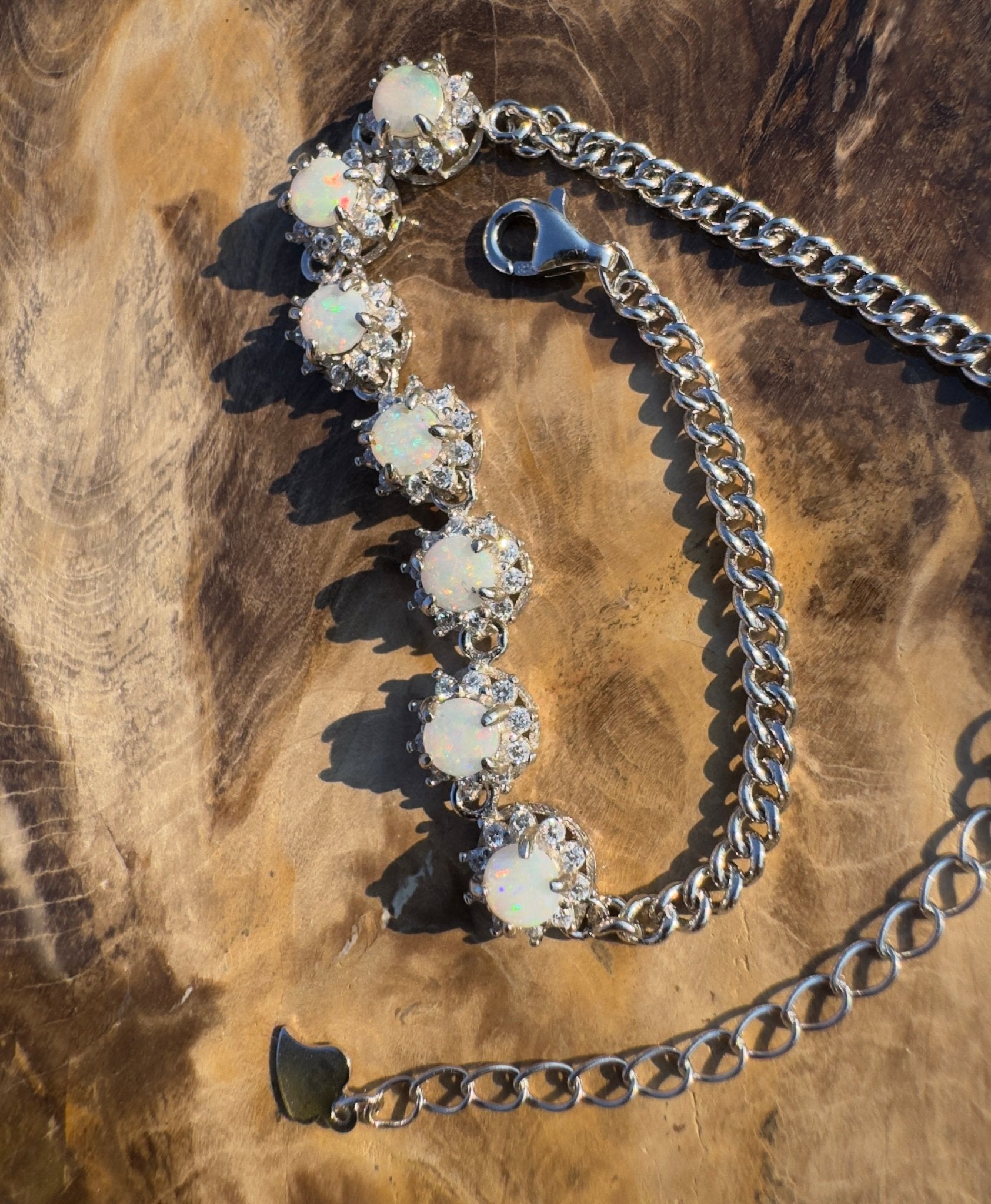Desert Radiance ~ Handcrafted 2ct Coober Pedy Opal Bracelet – Silver Radiance.
