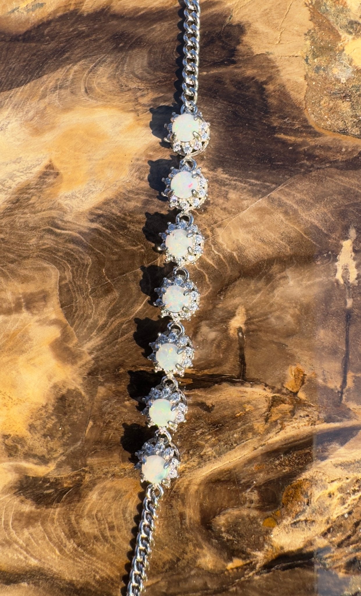 Desert Radiance ~ Handcrafted 2ct Coober Pedy Opal Bracelet – Silver Radiance.