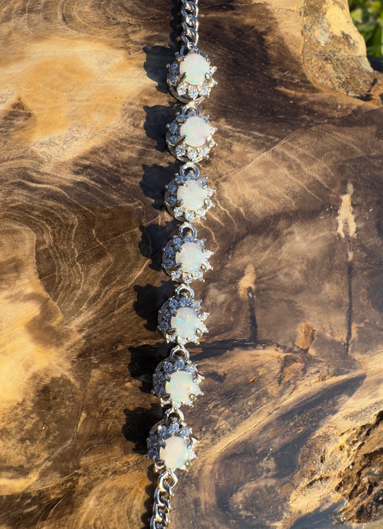 Desert Radiance ~ Handcrafted 2ct Coober Pedy Opal Bracelet – Silver Radiance.