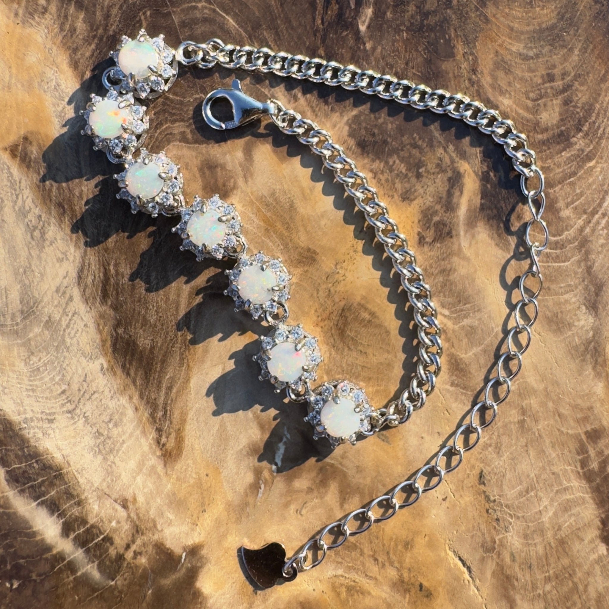 Desert Radiance ~ Handcrafted 2ct Coober Pedy Opal Bracelet – Silver Radiance.