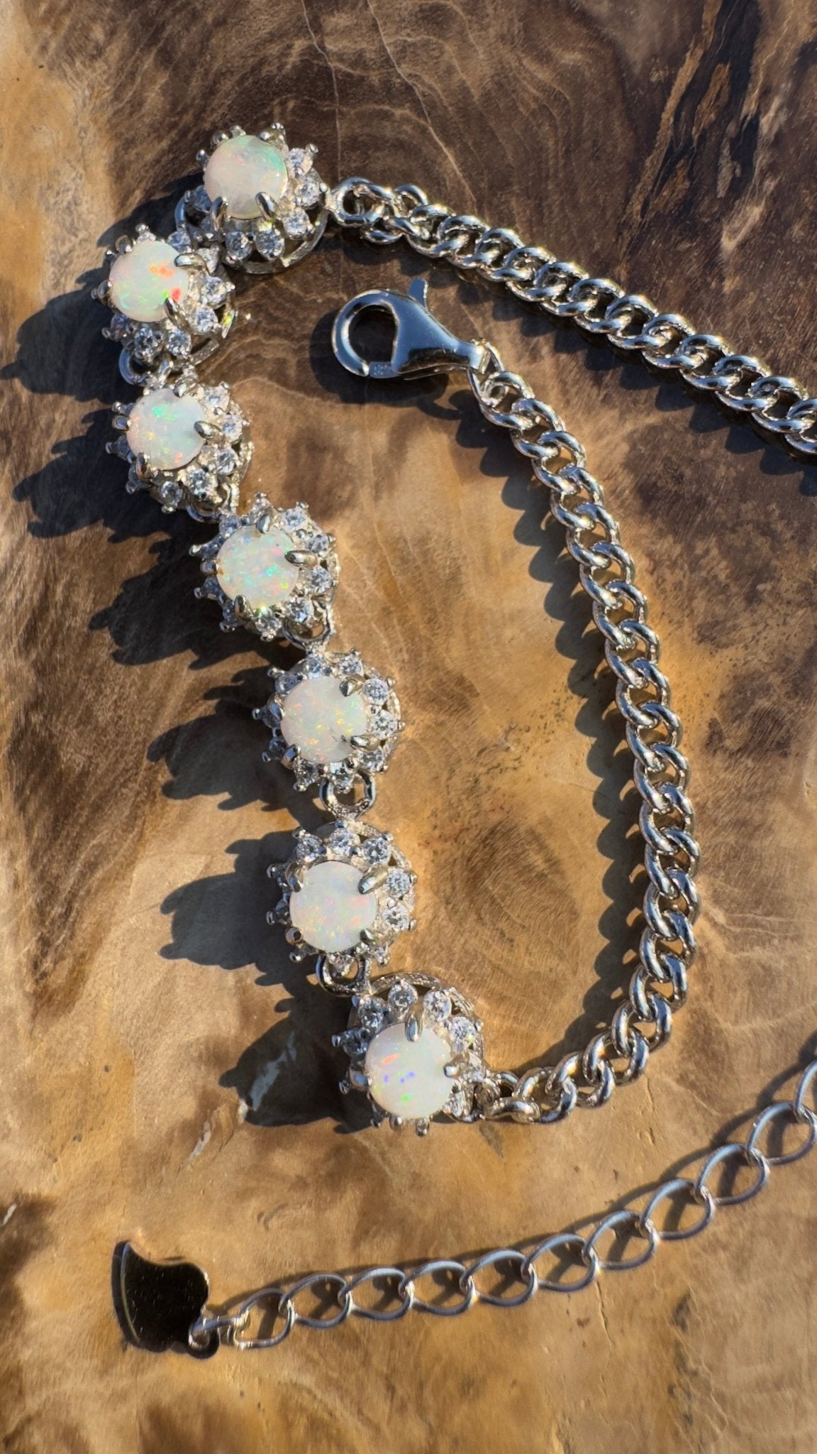 Desert Radiance ~ Handcrafted 2ct Coober Pedy Opal Bracelet – Silver Radiance.