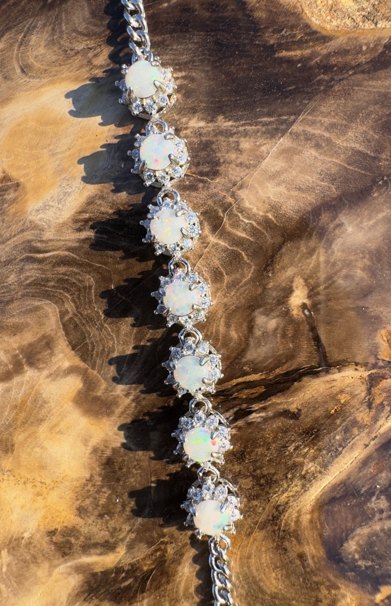 Desert Radiance ~ Handcrafted 2ct Coober Pedy Opal Bracelet – Silver Radiance.