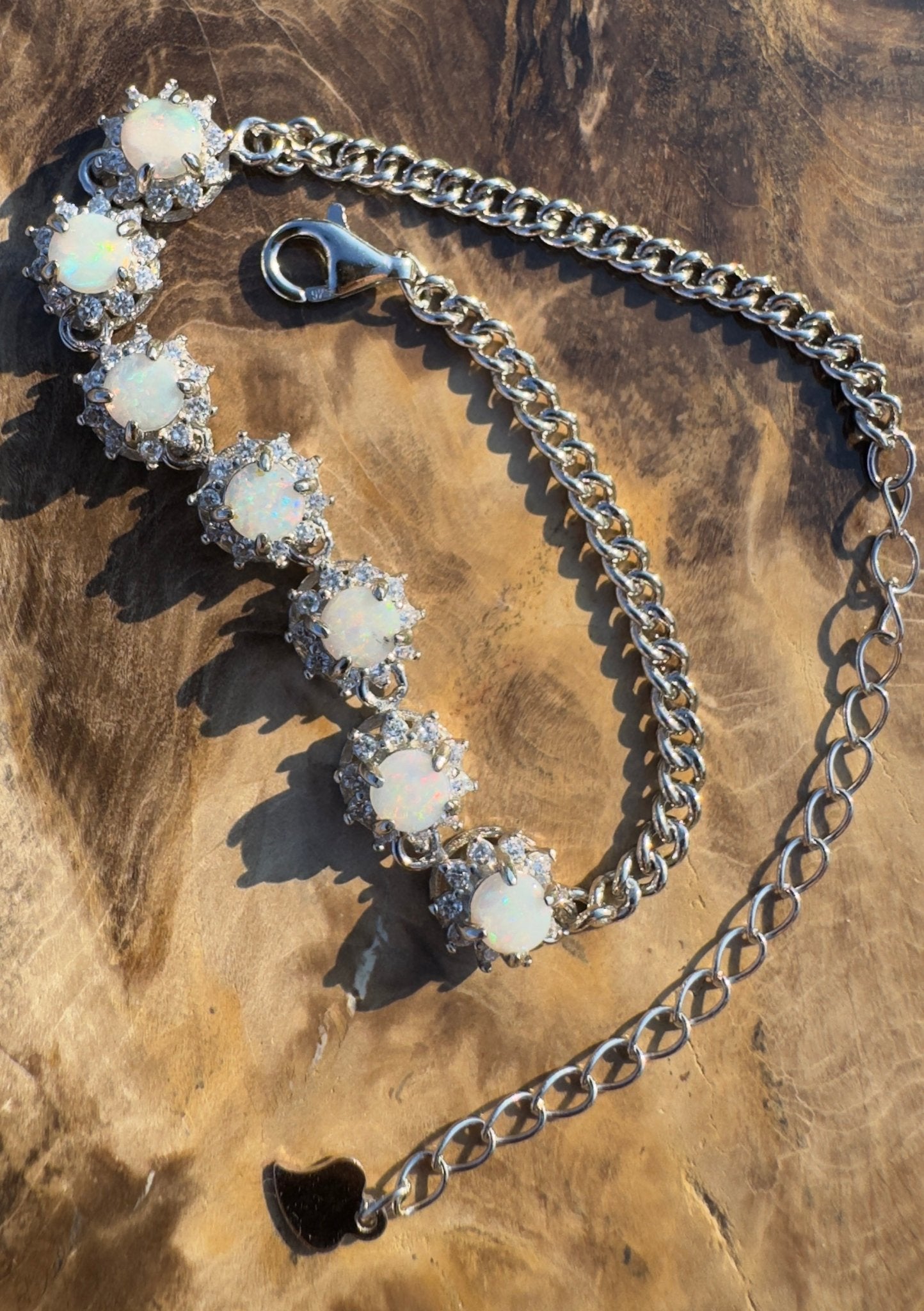 Desert Radiance ~ Handcrafted 2ct Coober Pedy Opal Bracelet – Silver Radiance.