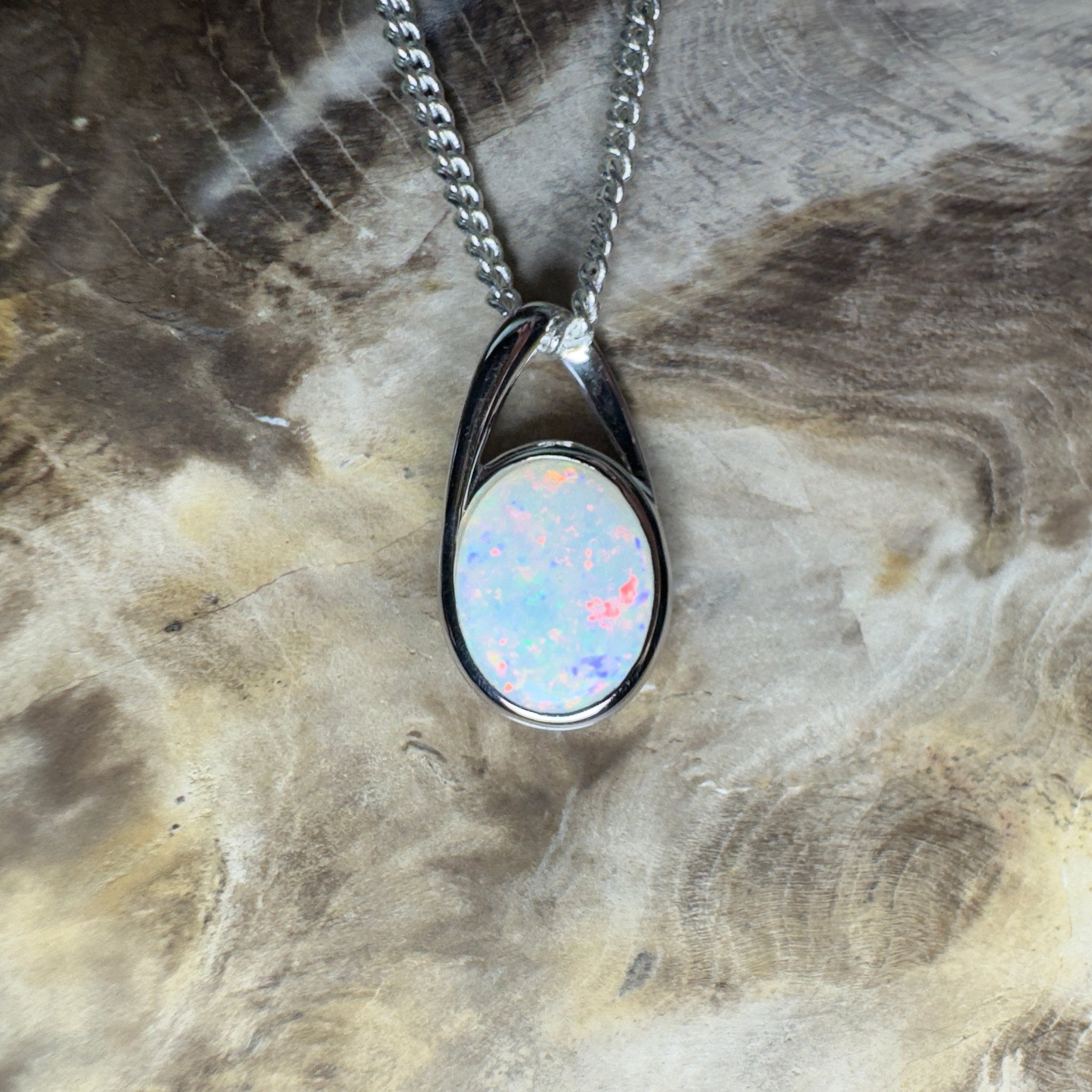 Desert Signal ~ 1.1ct Coober Pedy Opal 925 Silver Pendant