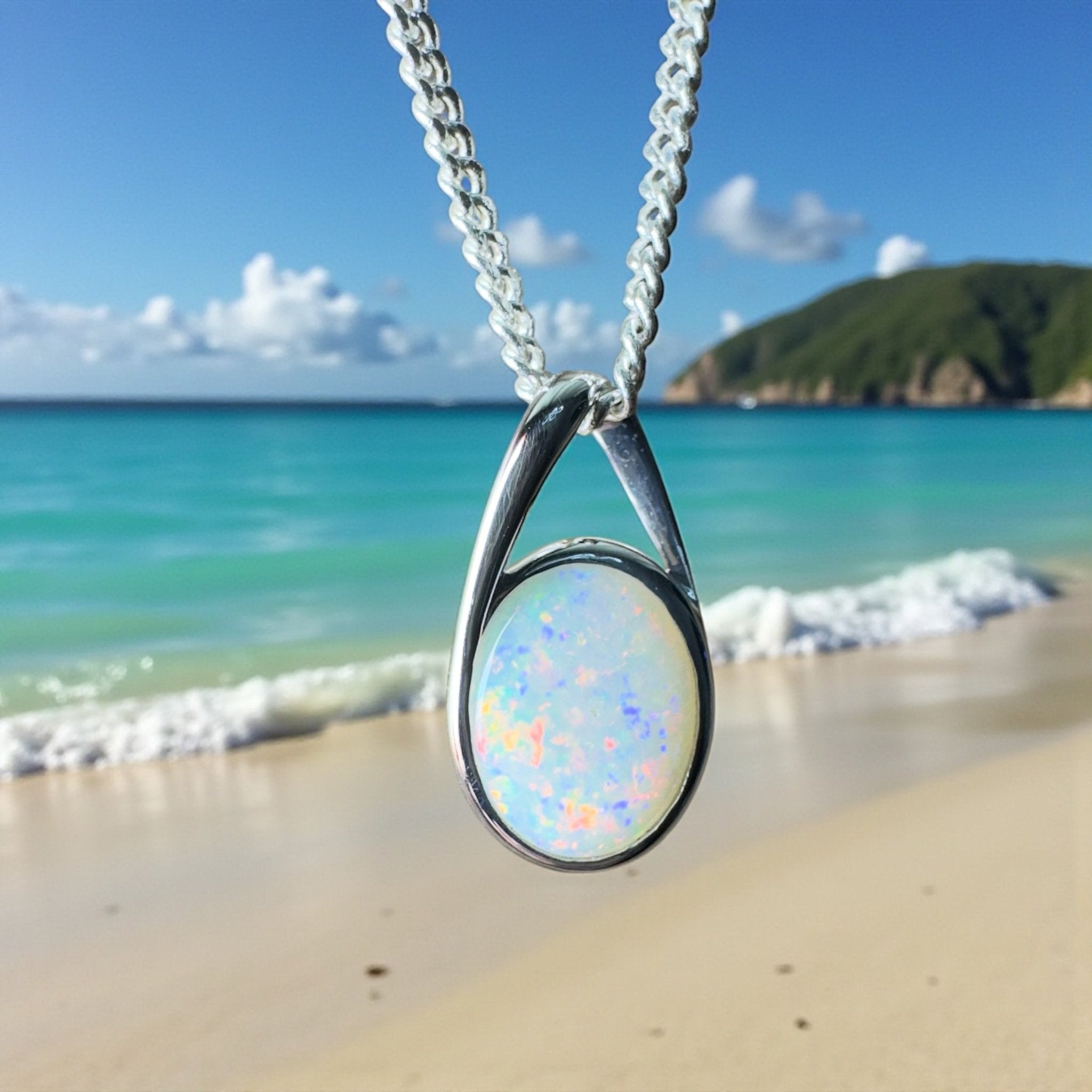 Desert Signal ~ 1.1ct Coober Pedy Opal 925 Silver Pendant