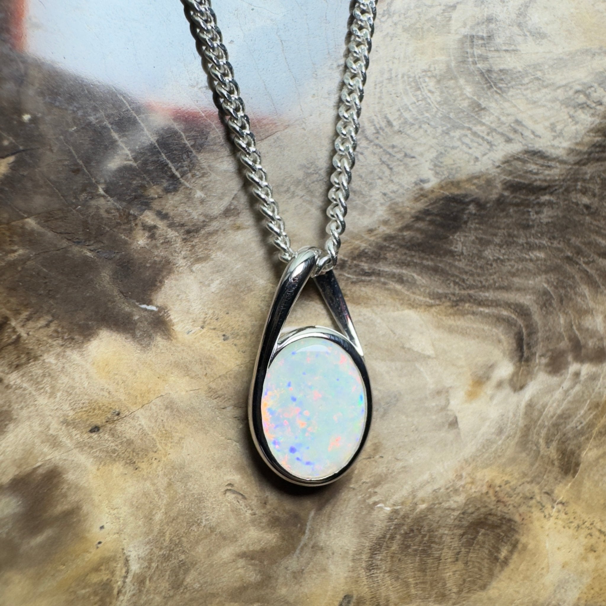 Desert Signal ~ 1.1ct Coober Pedy Opal 925 Silver Pendant