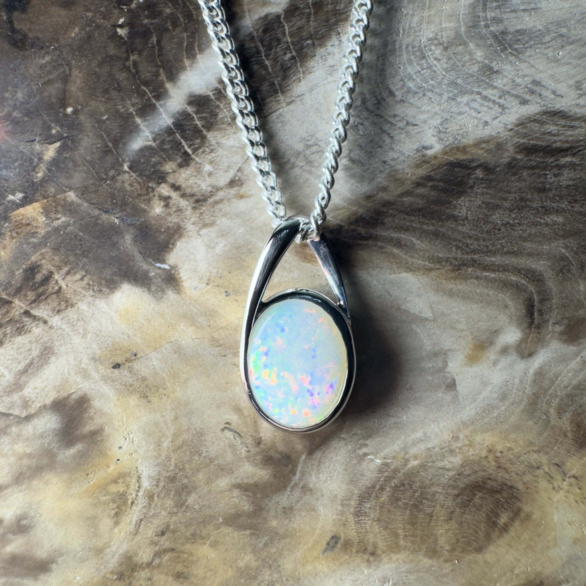 Desert Signal ~ 1.1ct Coober Pedy Opal 925 Silver Pendant