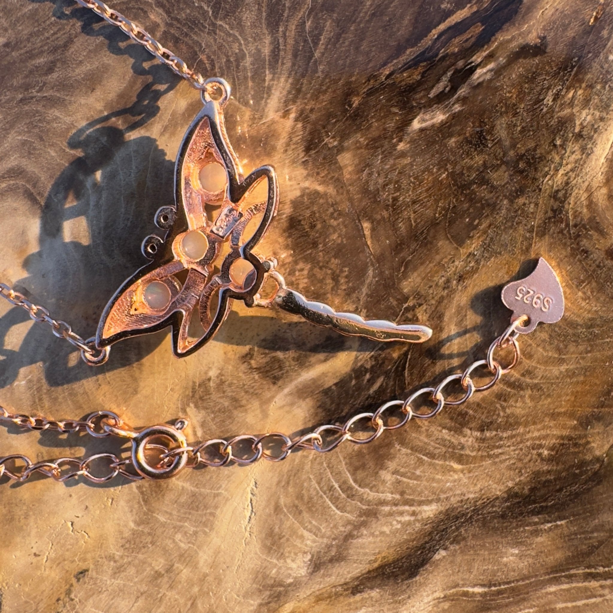 Dragonfly Dream ~ Handcrafted 1.2ct Coober Pedy Opal Dragonfly Pendant
