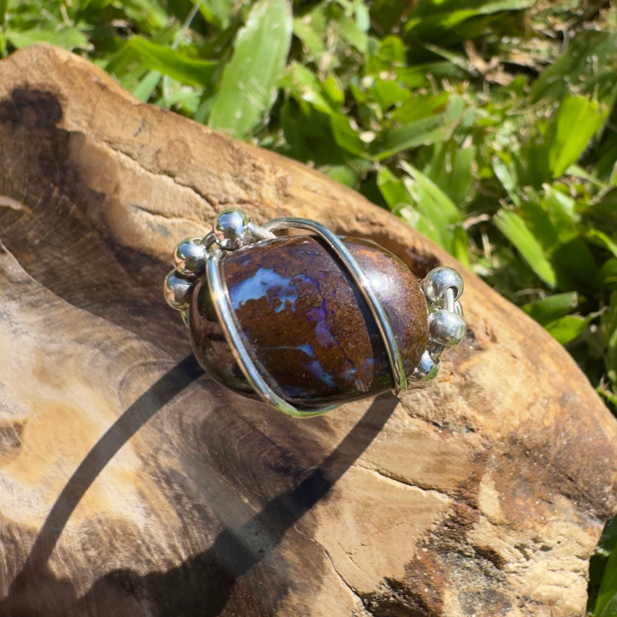 Earth Bind – 9.6ct Queensland Boulder Opal Ring