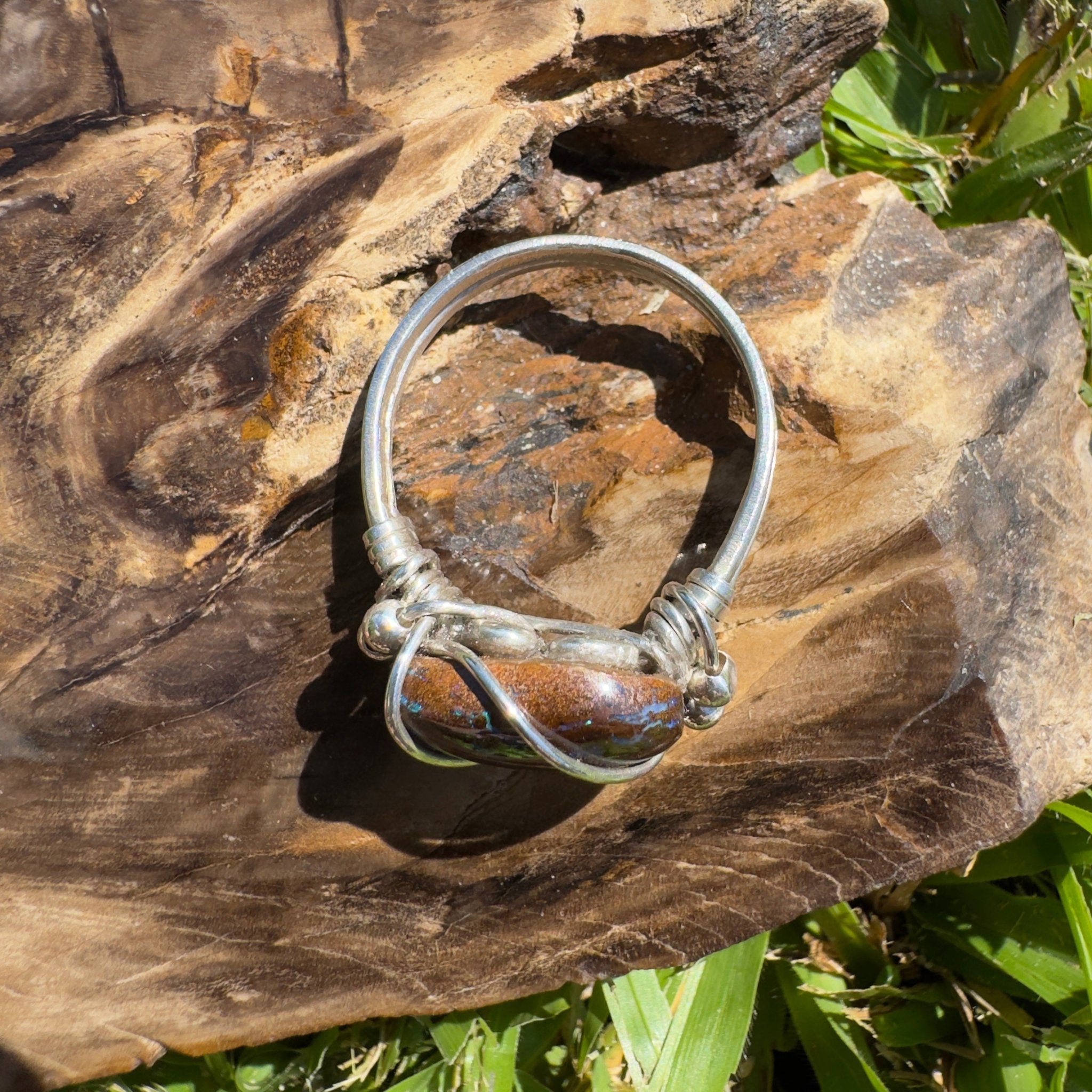 Earth Bind – 9.6ct Queensland Boulder Opal Ring