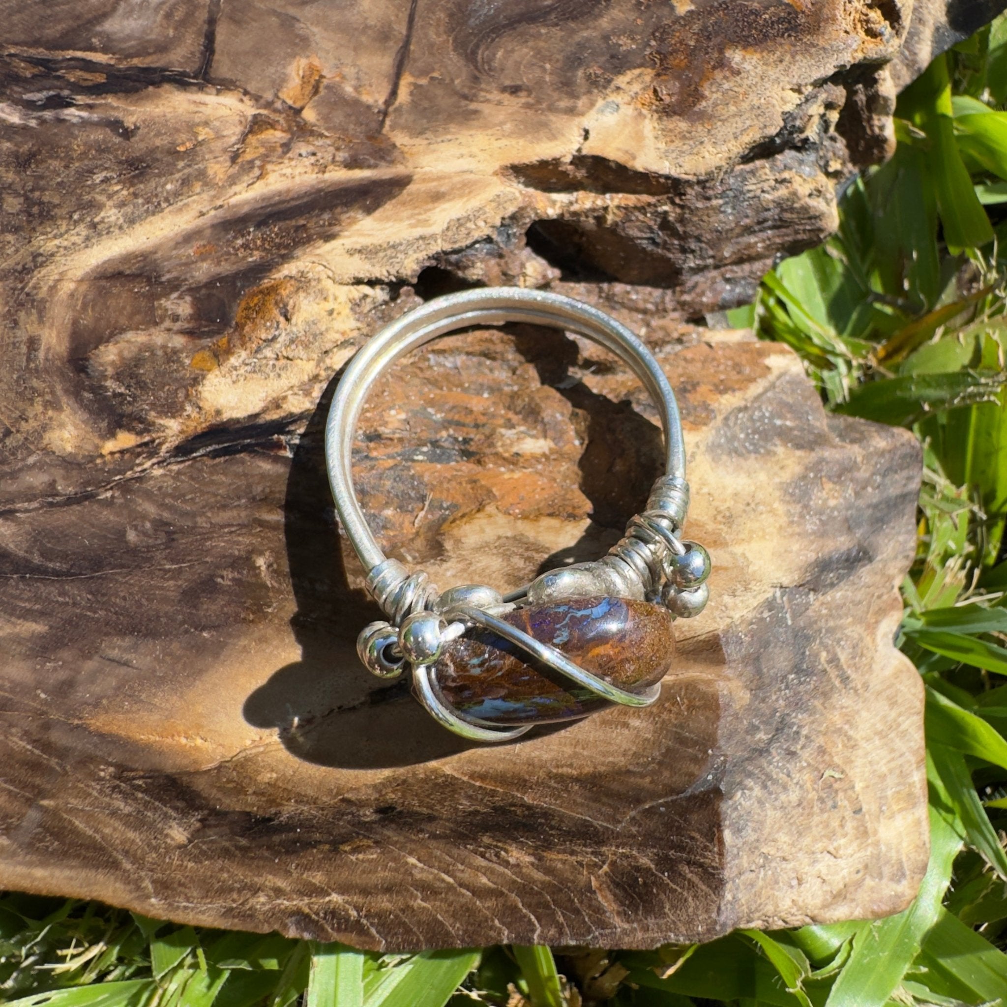 Earth Bind – 9.6ct Queensland Boulder Opal Ring