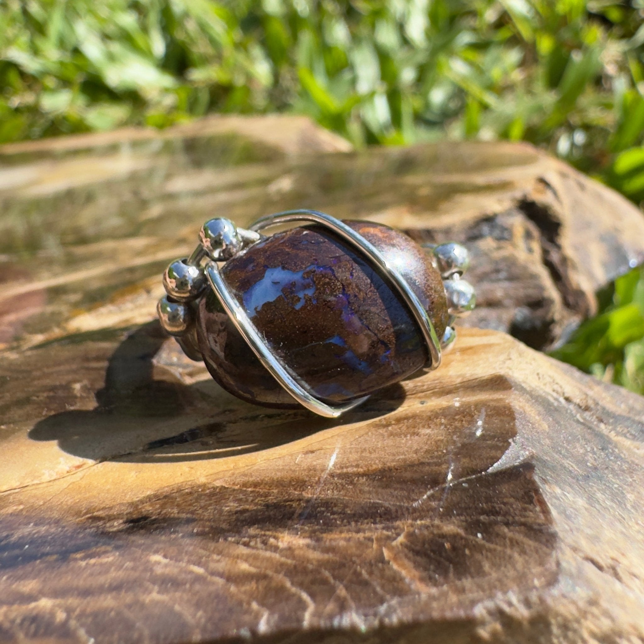 Earth Bind – 9.6ct Queensland Boulder Opal Ring