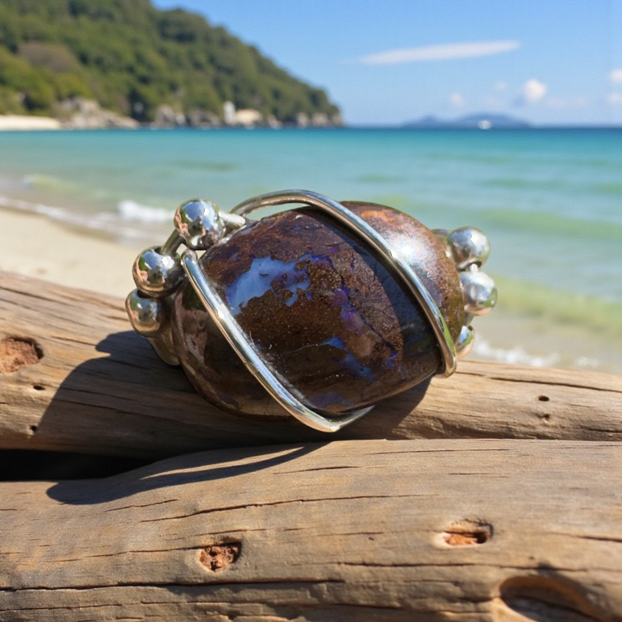 Earth Bind – 9.6ct Queensland Boulder Opal Ring